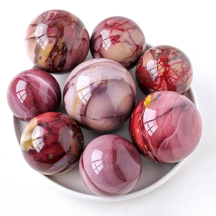 天然ムーカイトジャスパー　球体置物 木製台座付き 天然ムーカイトジャスパー球体置物 木製台座付き