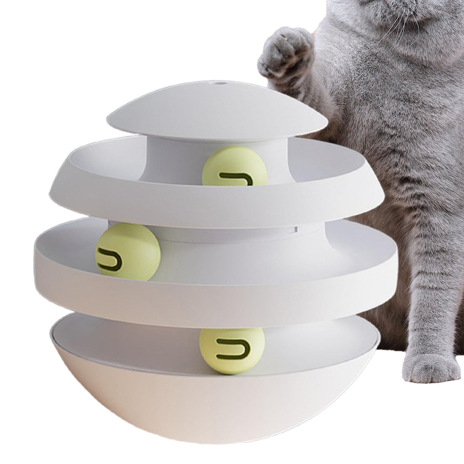 Circuit de Balles Interactif pour Chat, Jouet D'intérieur pour l'exercice Physique, Gris