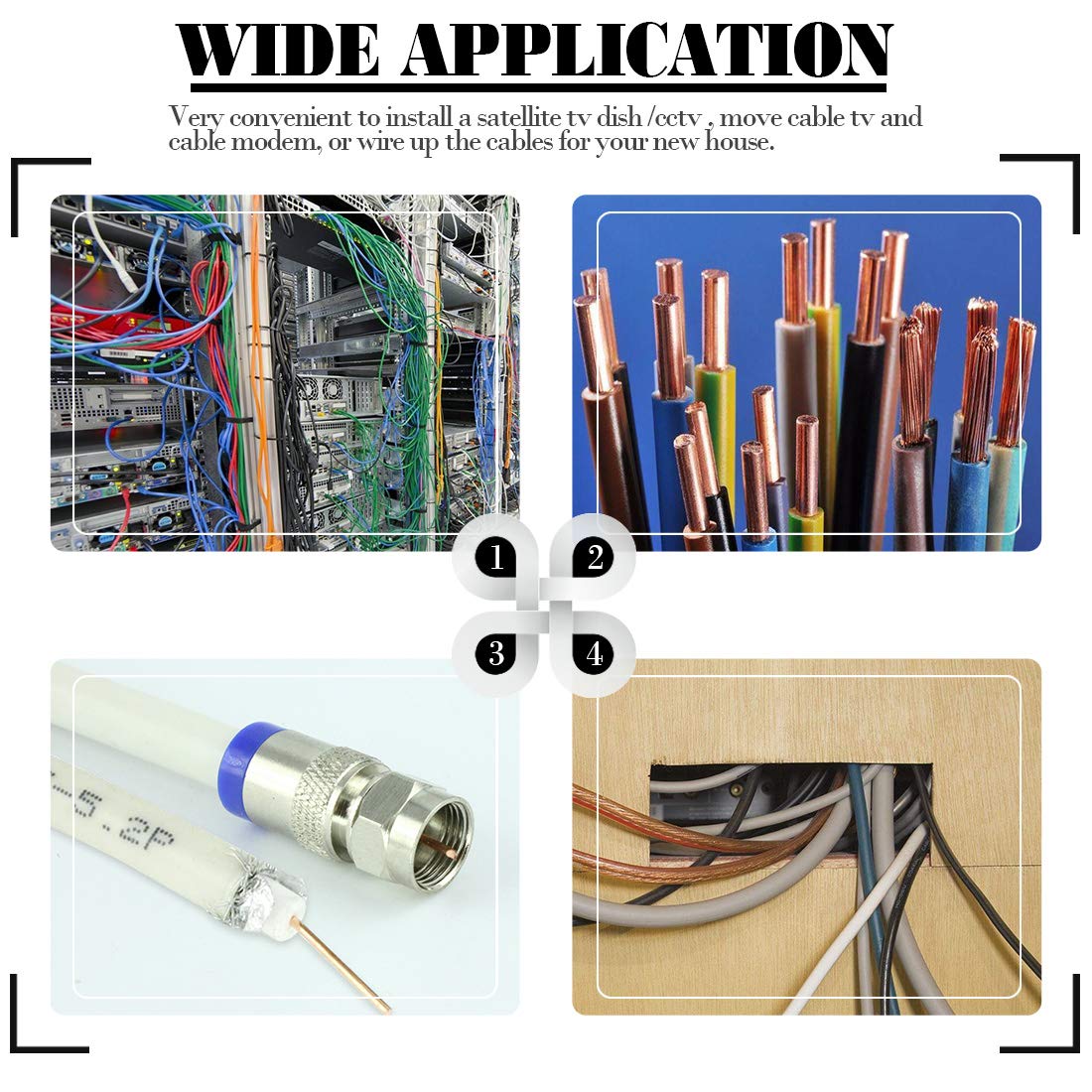 Glarks Coaxial Cable Tool Set + Adjustable Coaxial Compression Tool Coax Cable Crimper Electrical Wire Cable Cutter Kit