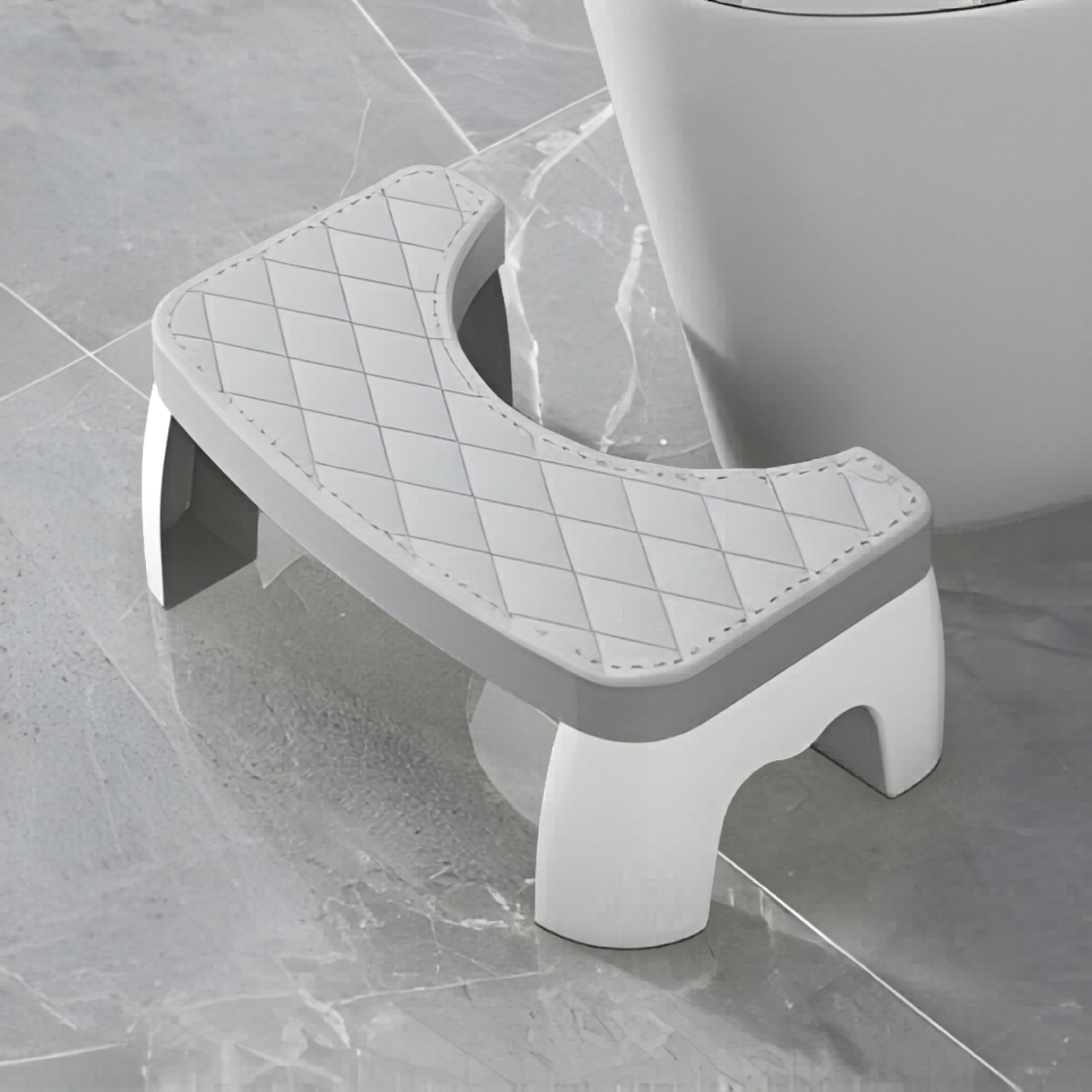 Poop Stool for Adults – Bathroom Toilet Stool for adults | Toilet Step & Foot Rest for Toilet | Ergonomic Poo Stool for Healthy Sitting Position | Grey