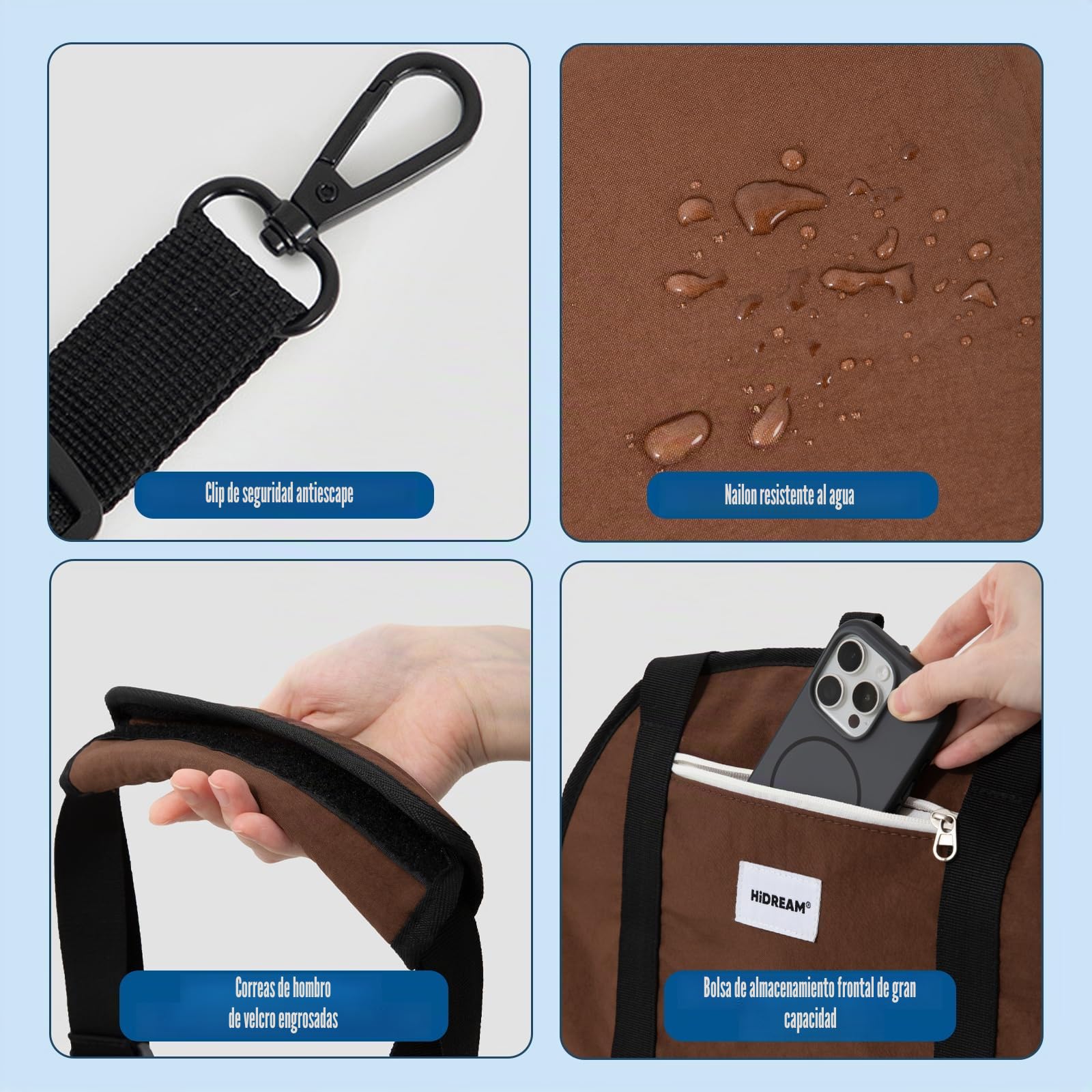 Portamascotas portátil para perros, de nylon, ligero, resistente al agua, para beagle, bolso para mascotas, bolso al hombro con cuerpo largo para hasta 8 kg, con abertura en U y clip