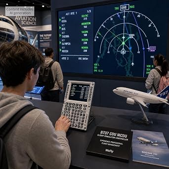 HGFYE CDU Flight Simulator Panel Control Display Panel Unit-Flights Simulation Peripherals Game General Aviation Simulators -Route Control Plug-And PC Game Controls for Enthusiasts