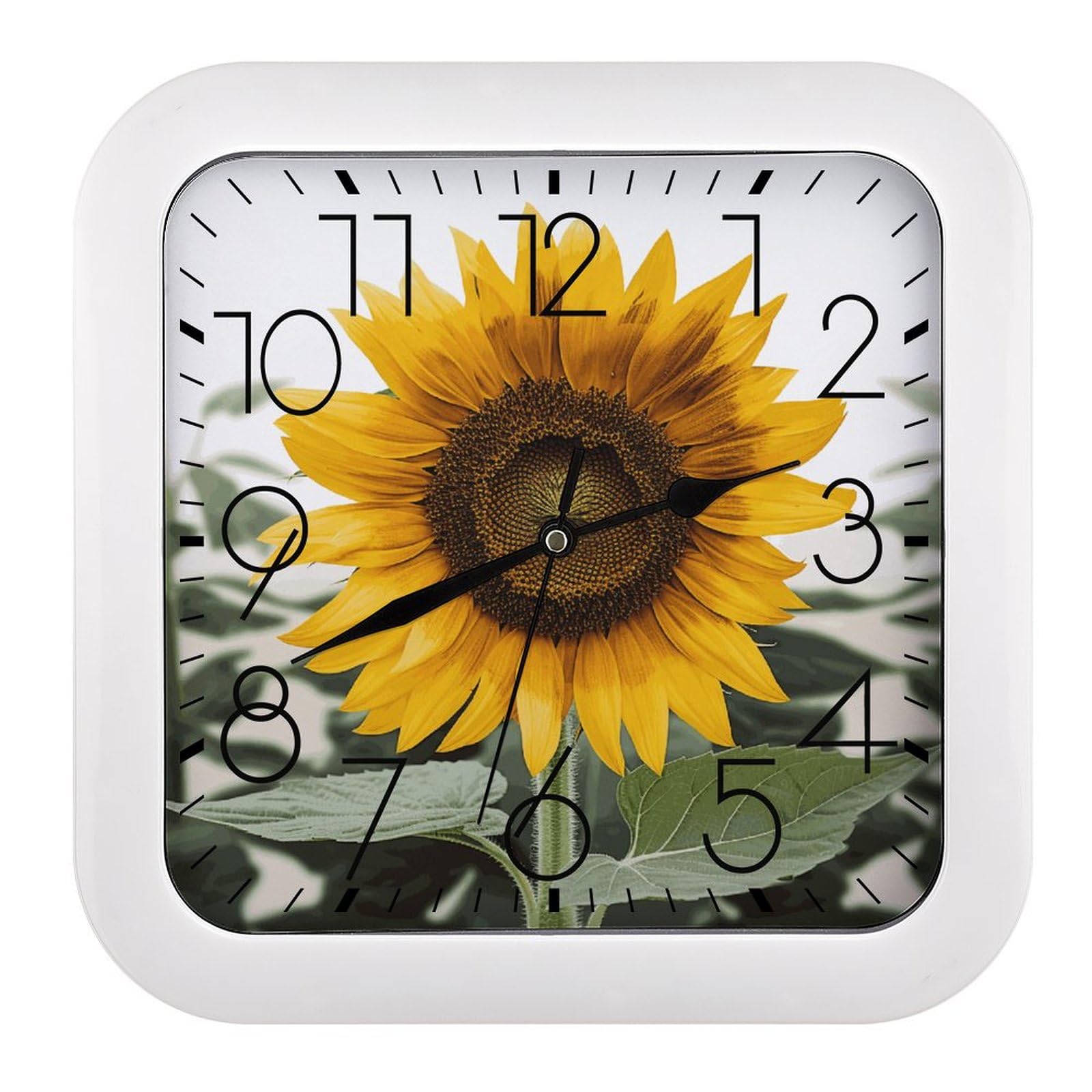 Horloge murale carrée plastique 25 cm silencieuse bureau et maison