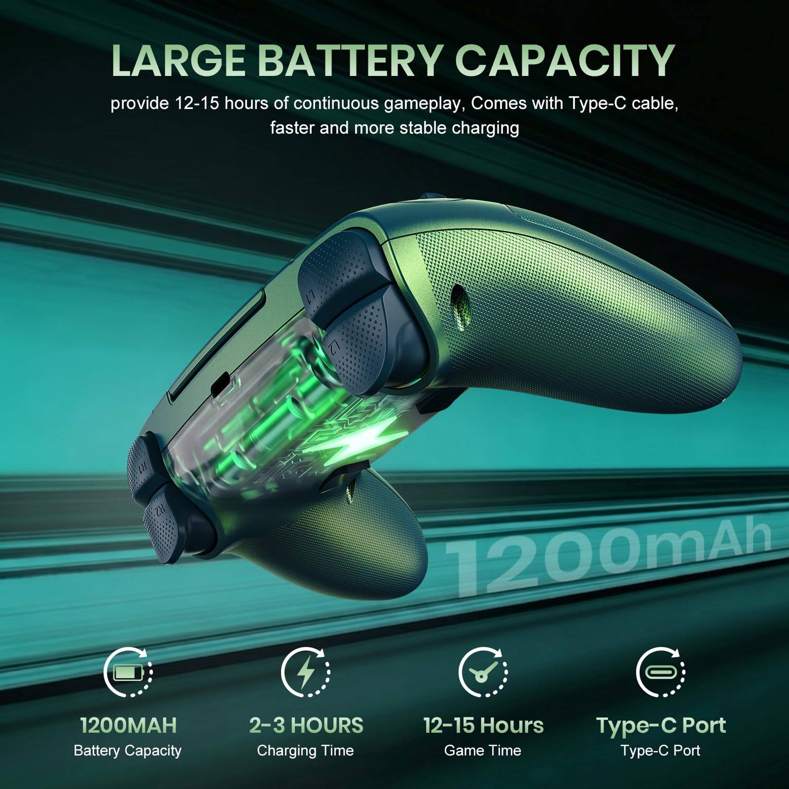 Lapezei Wireless Controller für PS5/Pro/Slim/PC, Bluetooth Gamepad mit Rücktasten, Turbo, Makro, Lautsprecher, Dual-Vibration, 6-Achsen-Sensor, Touchpad and 3.5mm Audio Jack