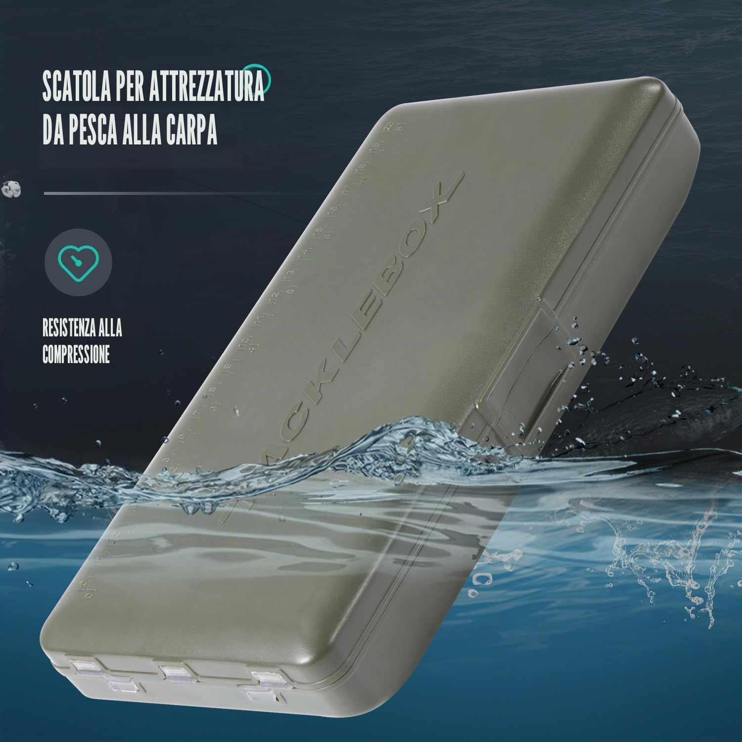 Sougayilang Scatola per attrezzatura da pesca alla carpa, scatola portaoggetti perfetta per la carpa, organizza in modo ordinato ganci e accessori