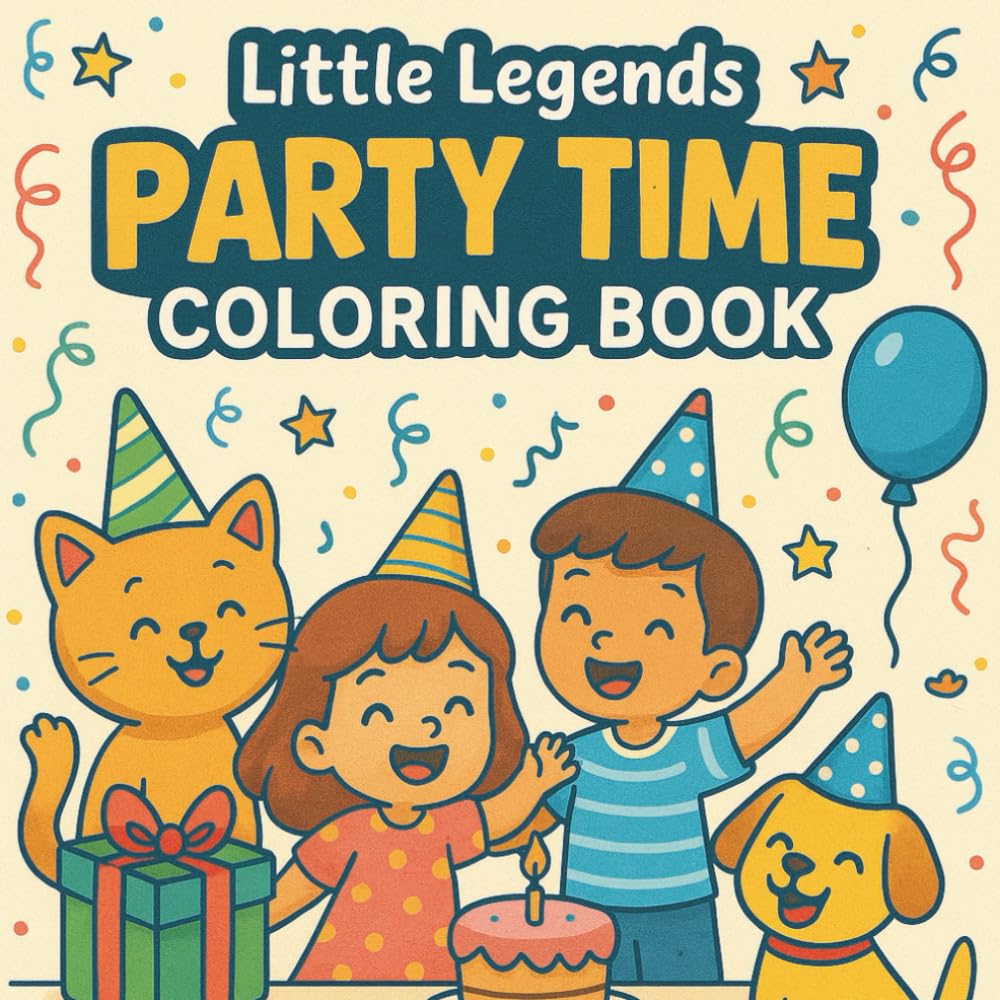 Little Legends: Birthday Coloring Book: Fun Celebration Scenes, Balloons, Cakes, Gifts & Party Friends for Kids Ages 4–10