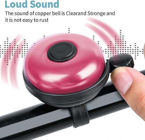 Miniatura 3 de Timbre clásico de bicicleta, timbre de bicicleta de aluminio, sonido fuerte, nítido y claro, para adultos y niños