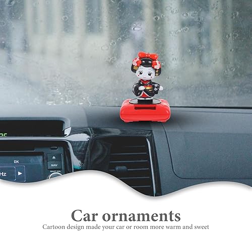 Miniatura 8 de Kimono solar bailarines kimono niña escultura tablero bailando coche alimentado por energía solar kimono japonés muñeca Geisha figura adorno