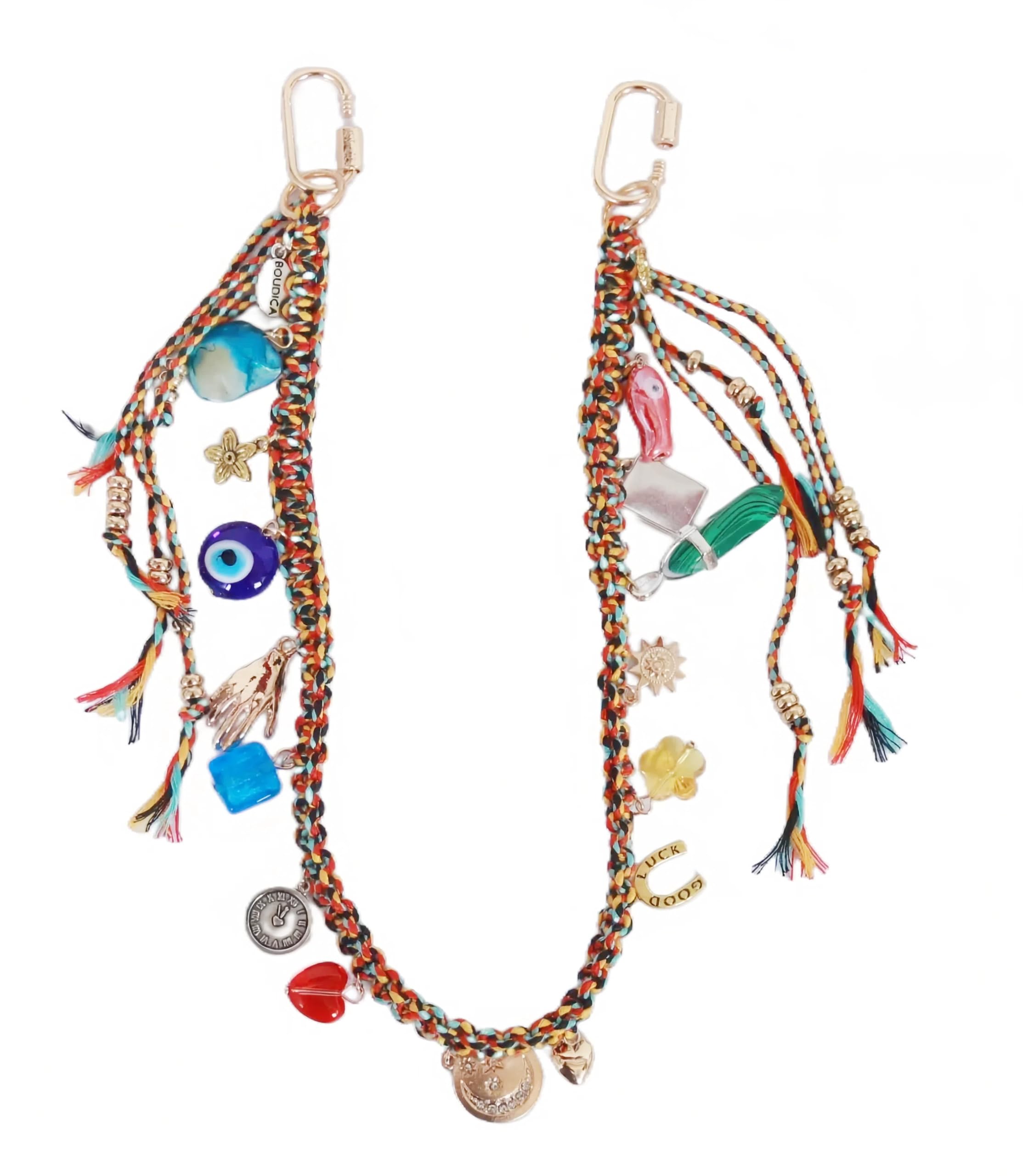 SYcoreland Gold Colorful Bag Charms Beaded Purse Charms For Women's Handbag Tote Crossbody Shoulder Keychain Accessories