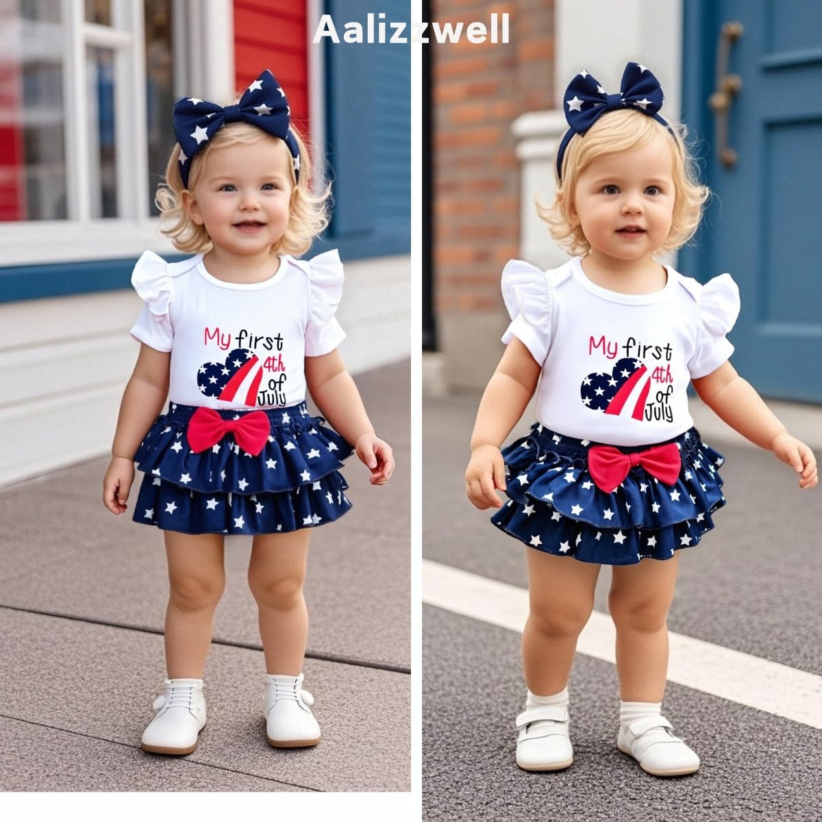 Aalizzwell Infant Baby Girls 4th of July Clothes