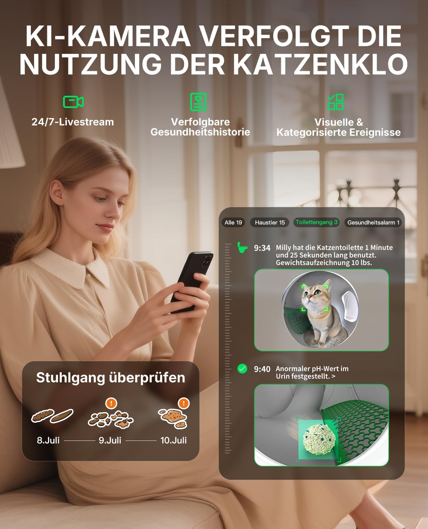 PETKIT PUROBOT Max Pro 2 Selbstreinigende Katzentoilette, Katzenklo Selbstreinigend mit Kamera, Intelligenter Reinigung, Präzise Mehrkatzen-Erkennung, KI-Gesundheitstracking, für Mehrere Katzen
