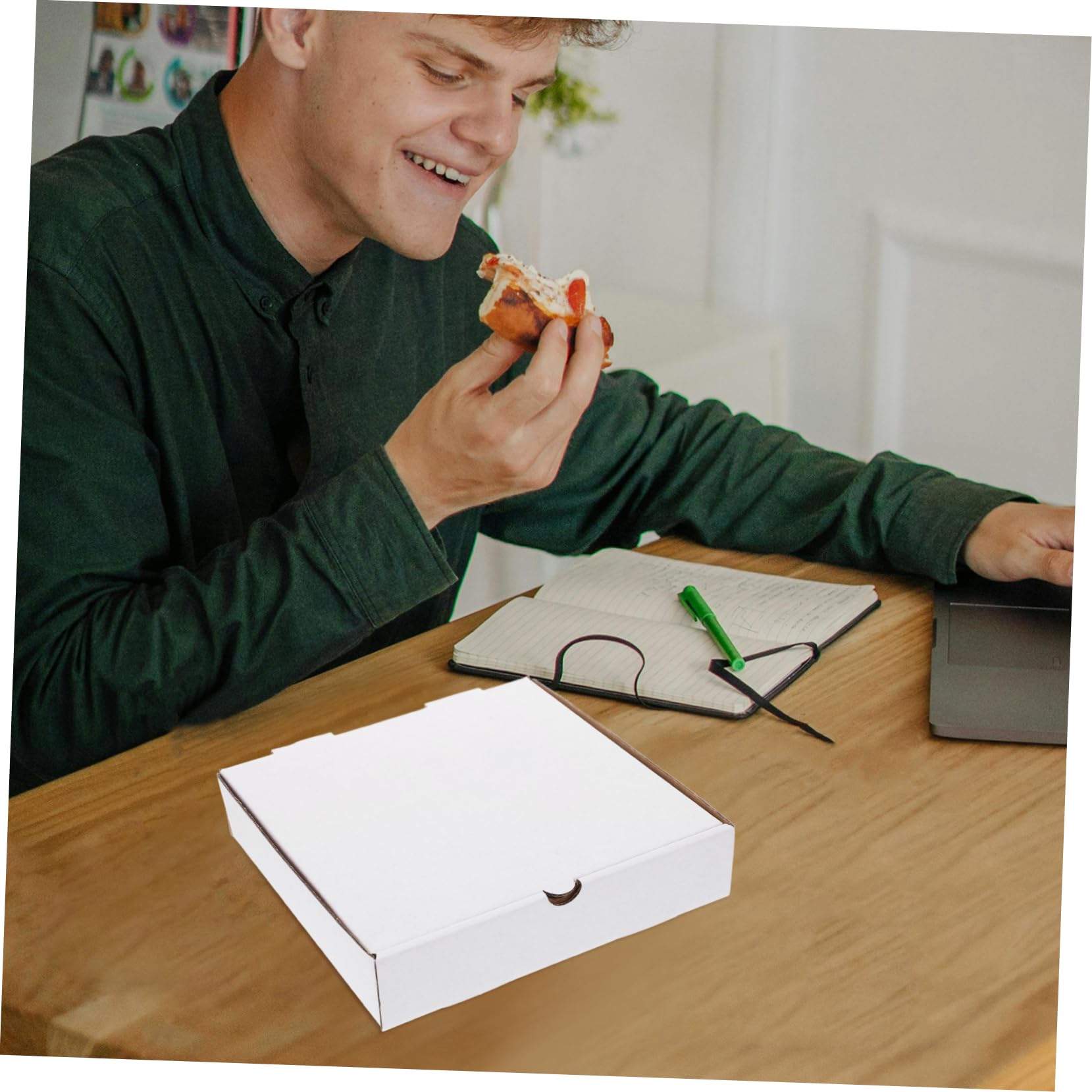 Cajas de Pizza de Color Claro 30 Piezas de Papel Kraft Corrugado