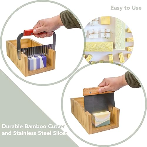 Miniatura 4 de Kit de fabricación de moldes de jabón con cortador de madera moldes de jabón de silicona de 46 onzas morado  Proceso de fusión y vertido o frío 50