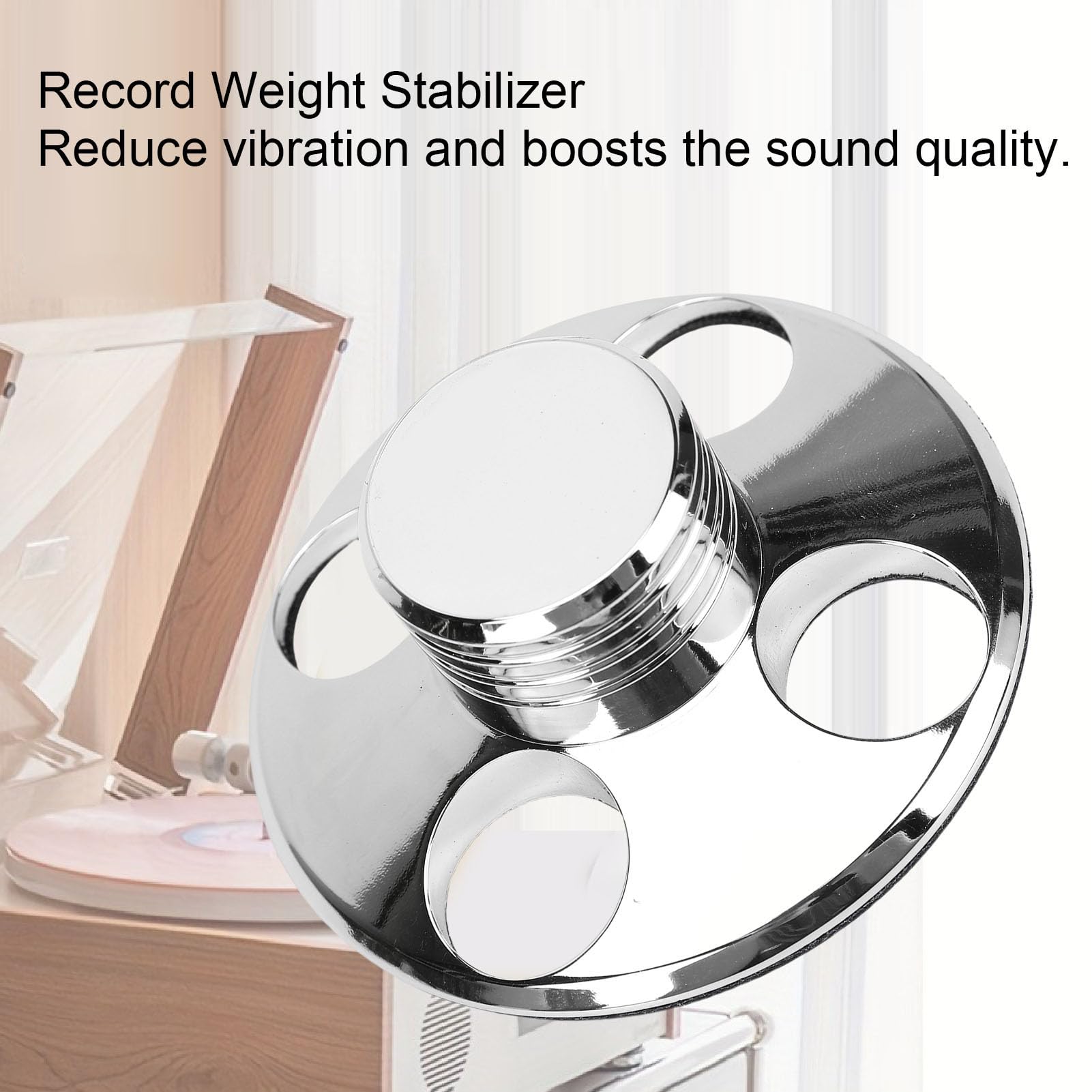 Ejoyous Stabilizzatore Peso Record, Stabilizzatore Disco Giradischi in Alluminio 78 X 30mm, Riduce Oscillazioni e Vibrazioni, Base in Feltro Protegge Le Etichette, per Giradischi Audiofili DJ (SILVER)
