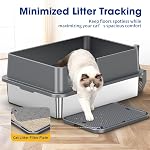 2-Pack XXXL Stainless Steel Litter Box with High Sides & Lid – Large Metal Cat Litter Tray for Big & Multiple Cats, Anti-Leakage Non-Stick Pan, Includes Scoop & Footboard, 70×50×30cm