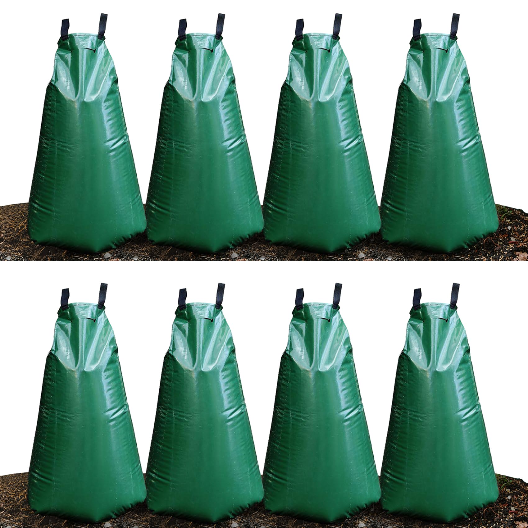 8 Pack 20 Gallon Tree Watering Bags, Reusable, Heavy Duty, Slow Release Water Bags for Trees, Premium PVC Tree Drip Irrigation Bags