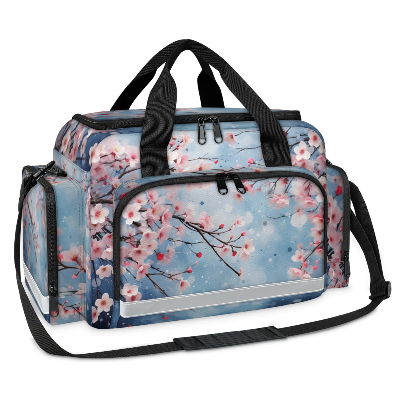 GzLeyigou First Aid Bags Empty, Bright Cherry Emergency Bag First Aid Kit Multiple Compartment Kit Carrier On Call Trauma Bag For Paramedics Emergency Medical Supplies Kit