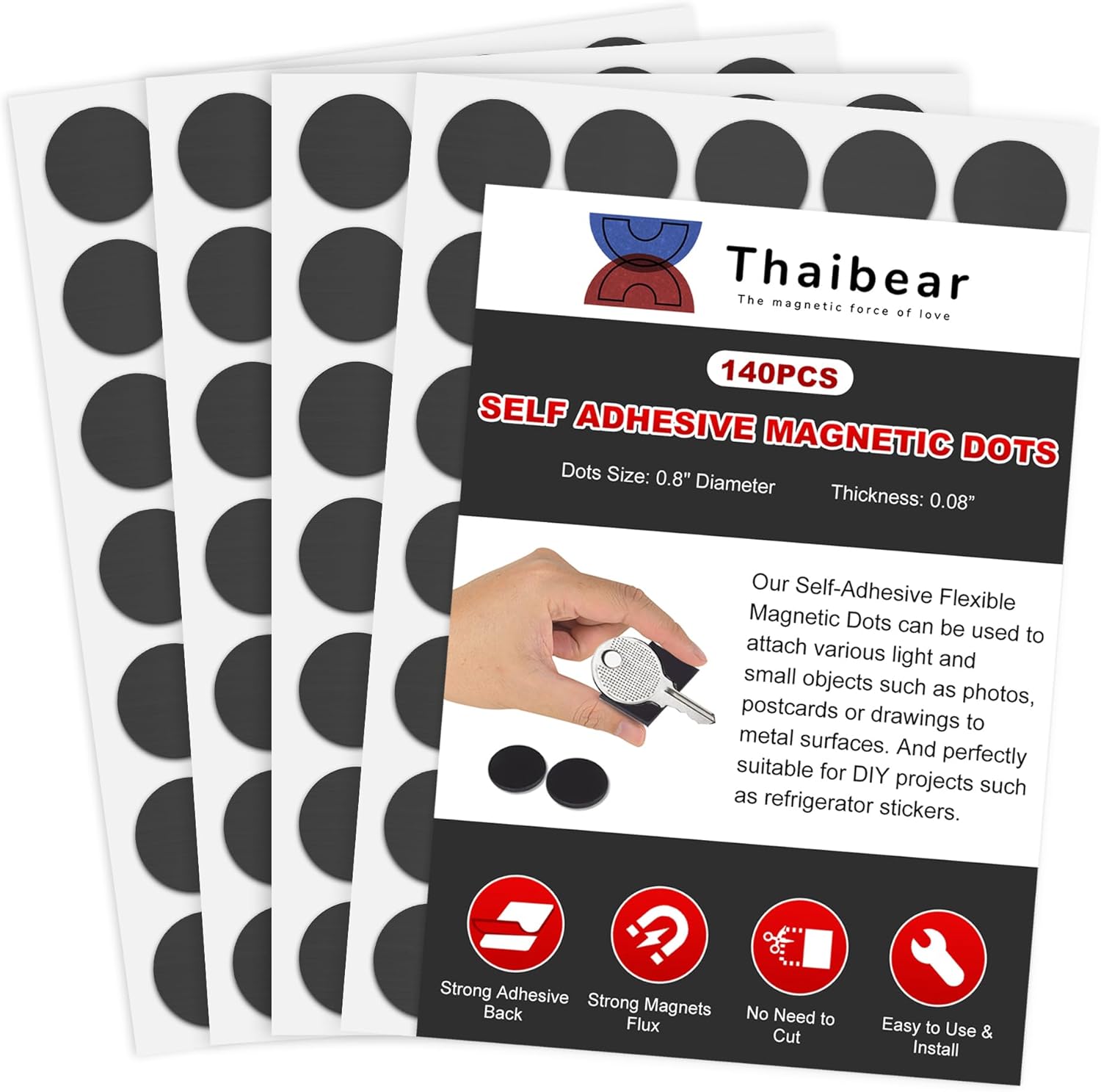 140PCs Dots, Self Adhesive Dots, Flexible Sticky