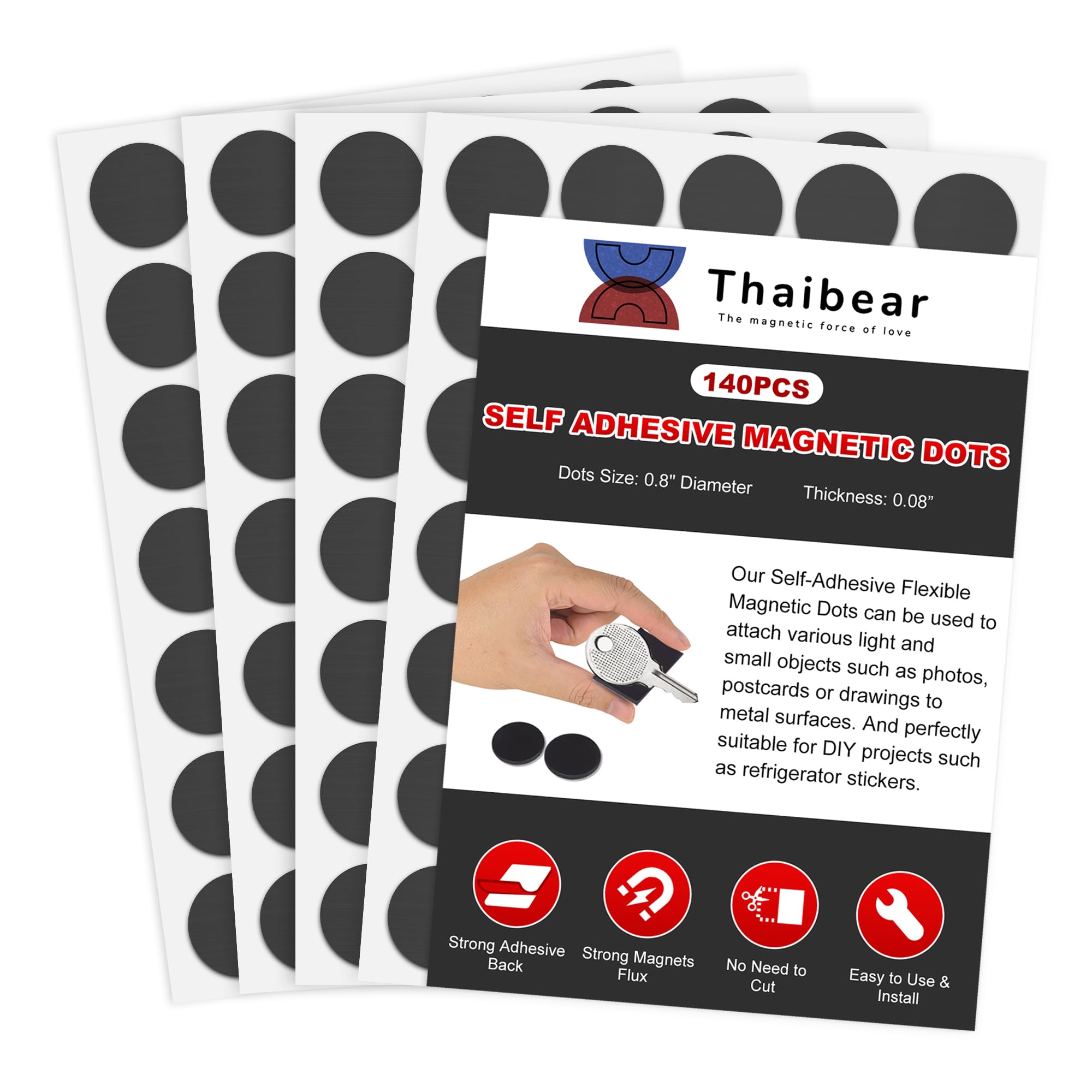 175 Pieces Round Magnets With Adhesive Backing, Magnetic Tape, Flexible Adhesive Magnets For Crafts, Magnetic Strips, Small Sticky Magnetic Dots For Hanging And - View #9