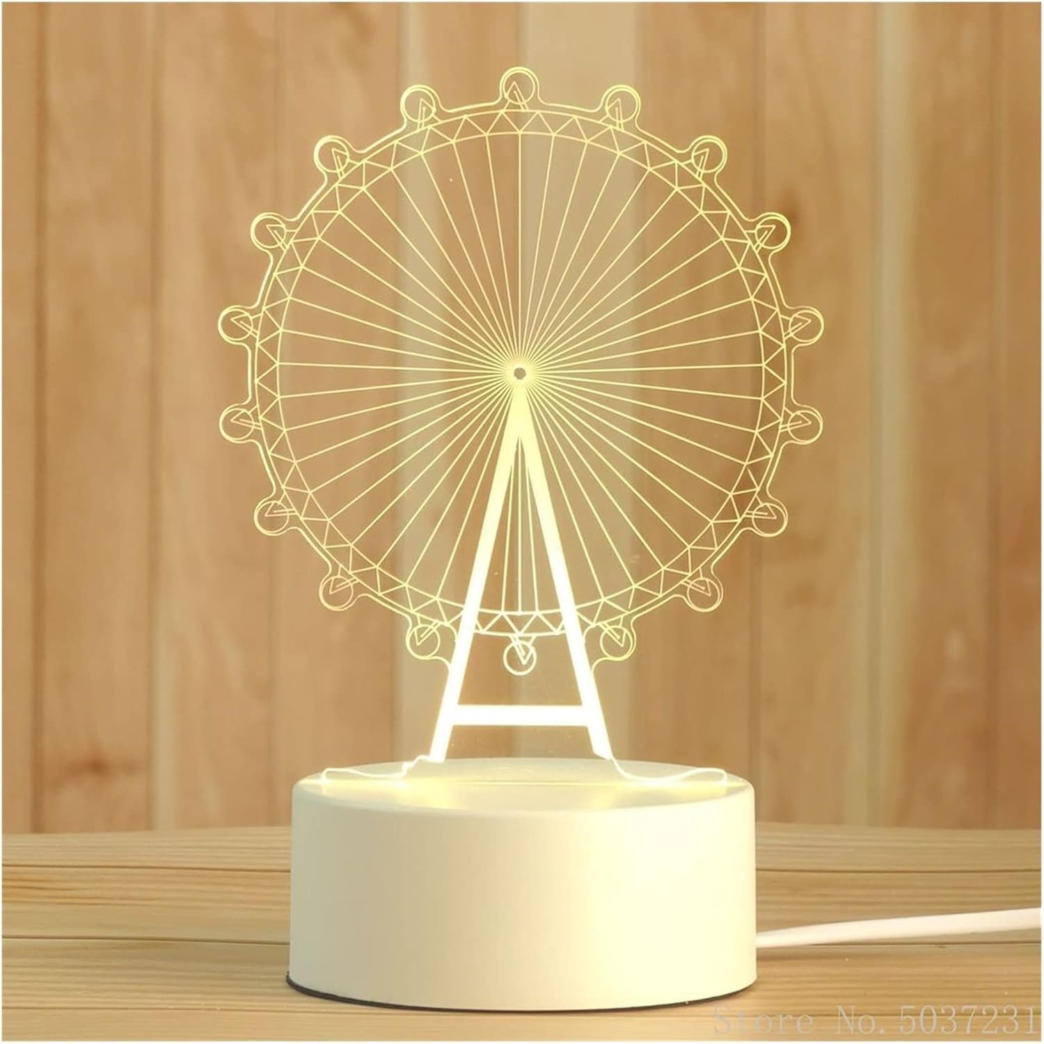 DFAEEKIYO Creative 3D Night Lamp Acrylic Desktop Nightlight Boys and Girls Decorative Bedroom Bedside Table Lamps(4)