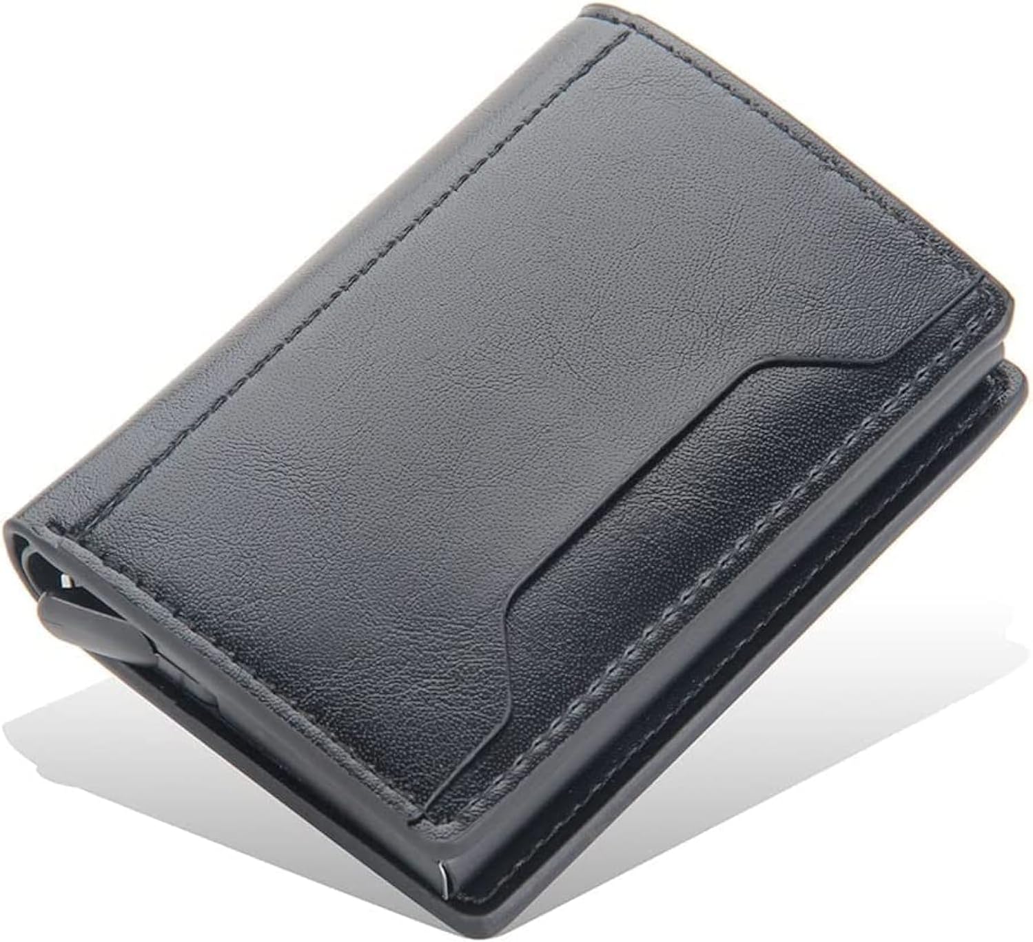Slim Wallet for Men RFID Smart Front Pocket Minimalist Leather Wallet Antimagnetic Anti Theft Medium Deposit ID Money Bank Card Size Men Gift Black