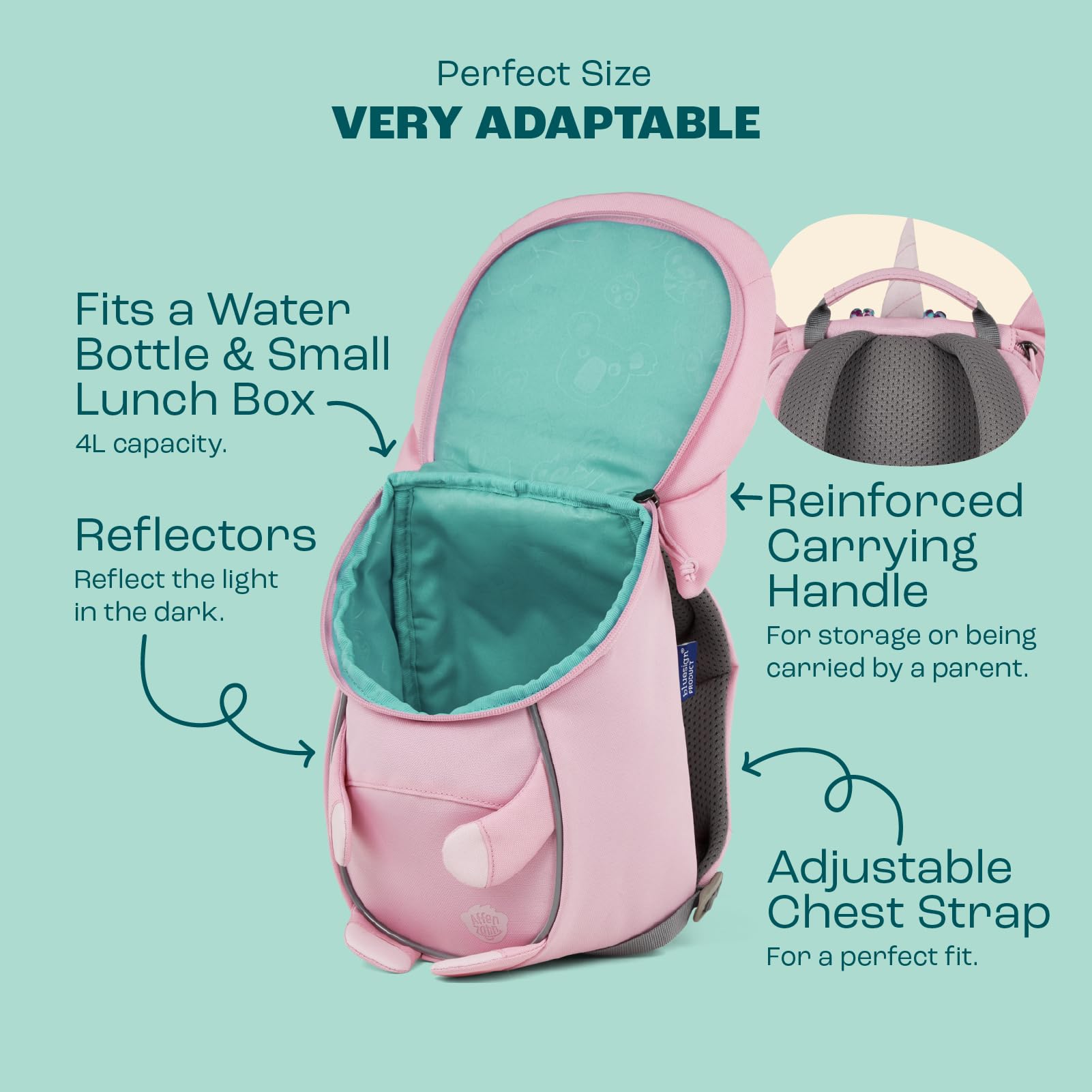 Affenzahn Kleiner Freund Kindergarten-Rucksack für 1-3 Jährige Ergonomisch Reflektierend