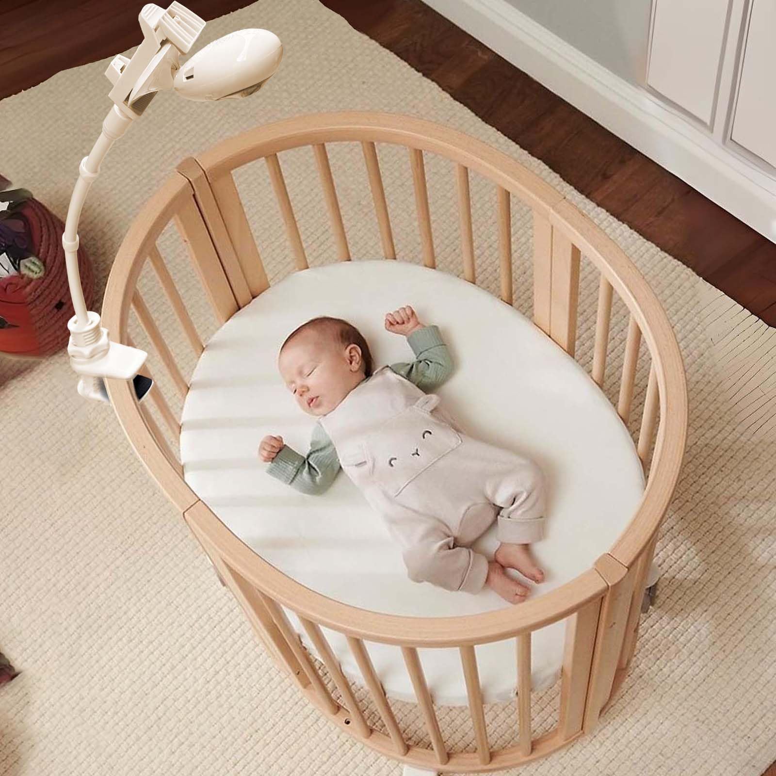 Supporto Universale Flessibile e Rotante per Monitor Video per Bambini, Clip per Culla e Scrivania, Compatibile con Hellobaby HB30 HB32 HB35 HB50, Philips Avent SCD843/26 SCD833/26, Vtech