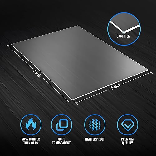 Miniatura 3 de Langaelex Paquete de 10 hojas de plástico flexible transparente de 5 x 7 pulgadas, hojas de plástico flexible transparente de 0.04 pulgadas de