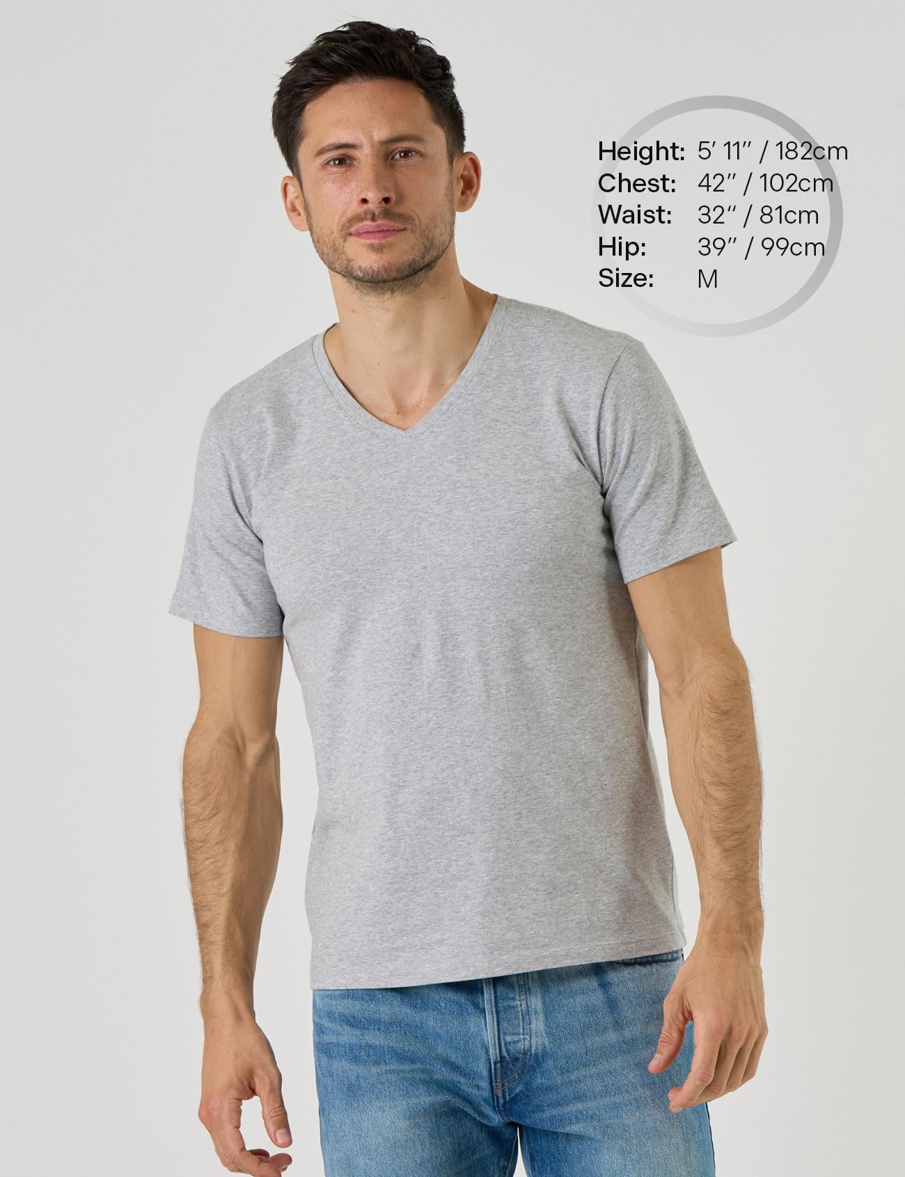 LAPASA Lot de 3 T-Shirts ou Maillots de Corps Homme Uni en Coton de Qualité Manches Courtes Doux et Confortables Col Rond/Col en V M05/M06