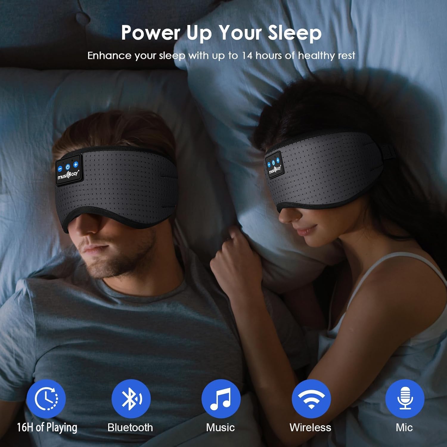 Erholsamer Schlaf neu definiert: Musicozy Bluetooth Schlafmasken-Kopfhörer für entspannte Nächte