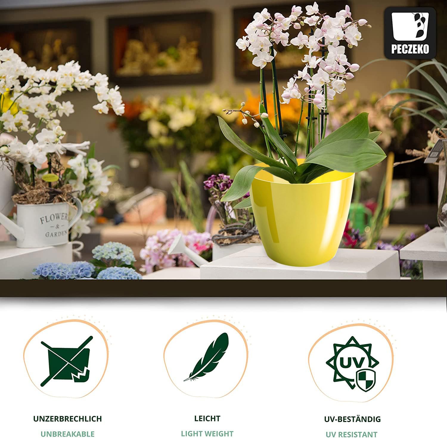 PECZEKO Macetas Brillantes Macetas Decorativas Hierbas Macetas Redondas de plástico duraderas y Ligeras para salón, Comedor, Cocina, terraza, balcón Juego de 2 Piezas (púrpura, diámetro 10 cm) — view 5