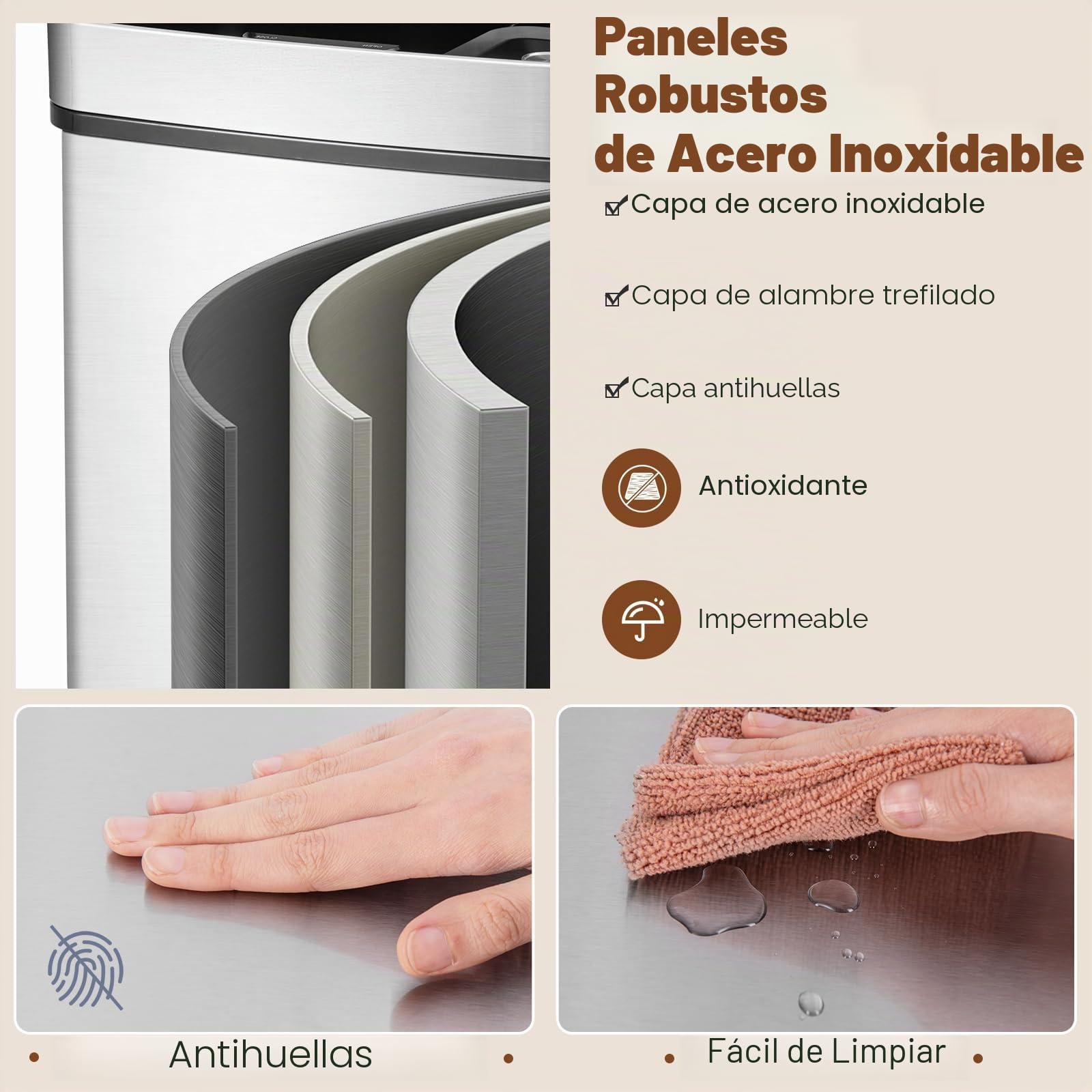GOPLUS - Cubo de basura para cocina sin contacto, sensor de movimiento inteligente, cubo de reciclaje, cierre lento, para cocina, 42 x 32-58 x 84-110 cm