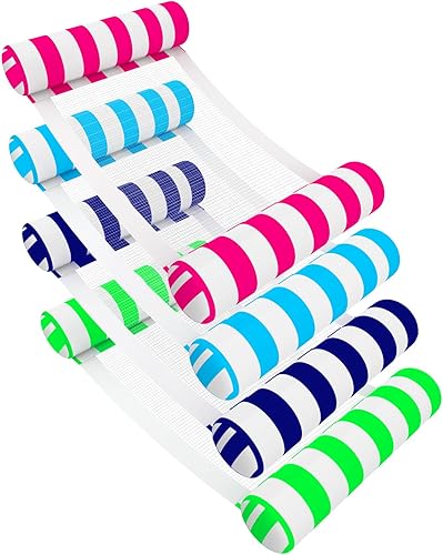 Paquete de 4 flotadores inflables para piscina, hamacas de agua de tamaño adulto, 4 en 1, almohadilla flotante de agua flotante, círculo de