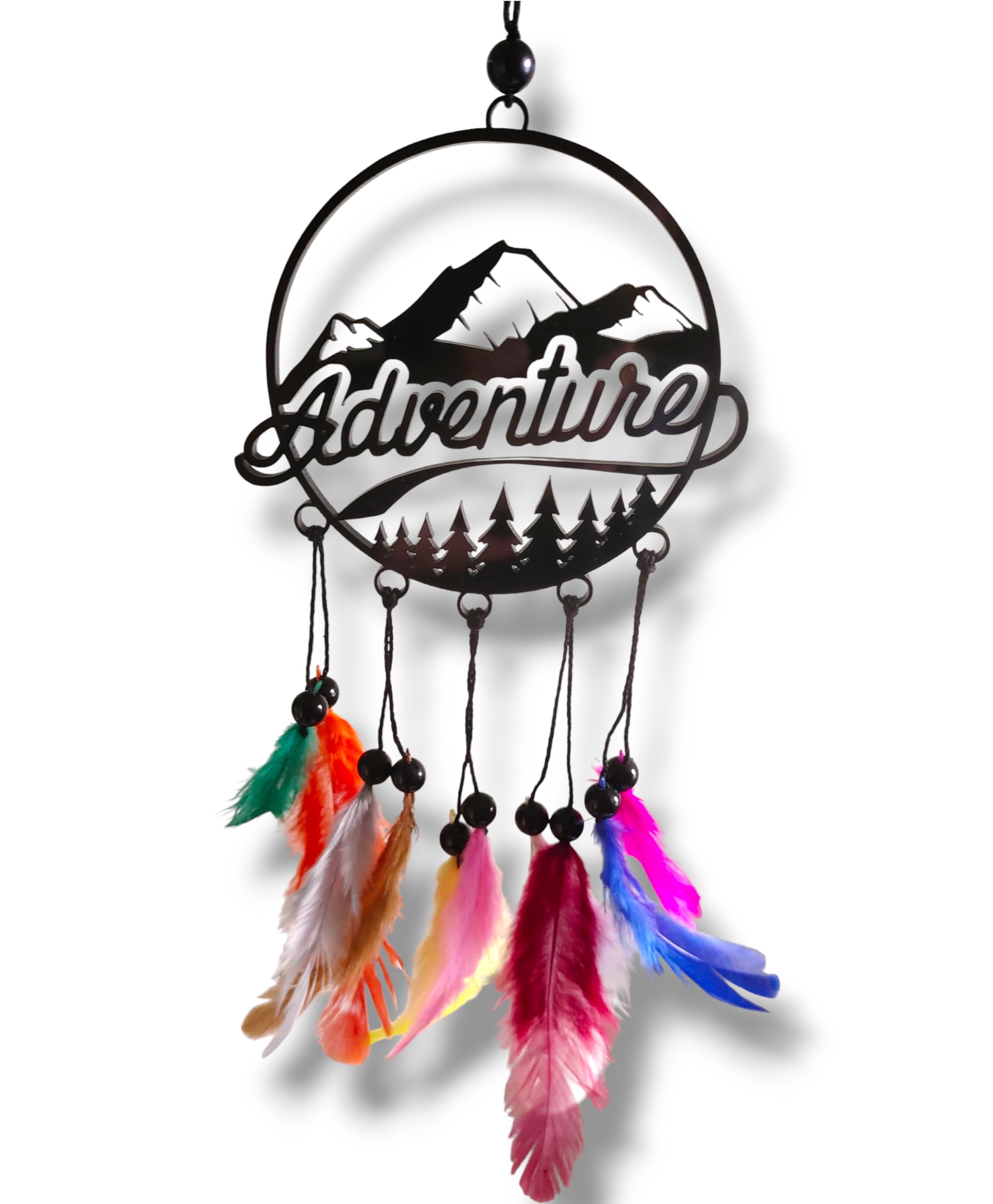 ROOT KRAFT Dream Catcher Car Hanging Ornament – Elegant Acrylic Rear View Mirror Charm – Boho Car Interior Decoration Accessory (Adventure)-image-47