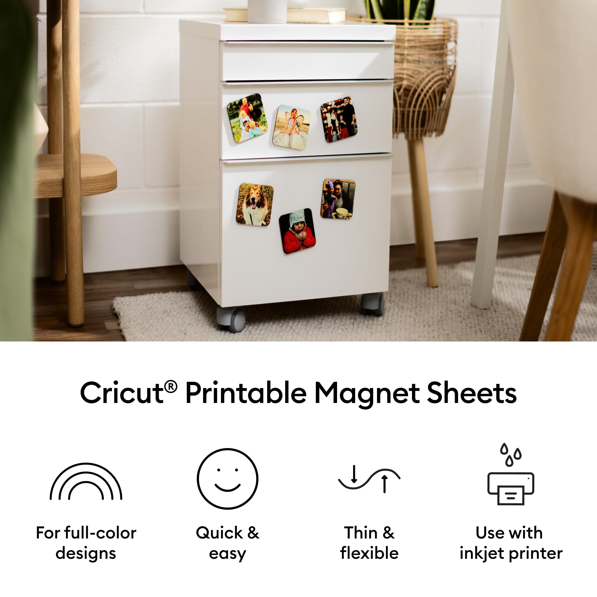 Cricut Magnet Sheets Hojas magnéticas, Blanco, 8