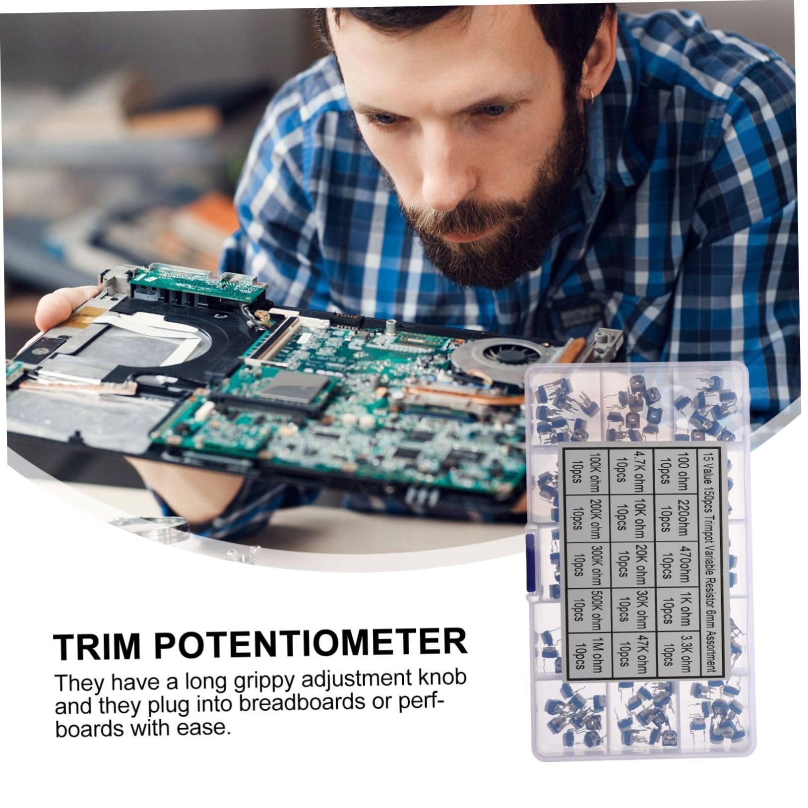 2 Series 2 Juegos De Potenciómetros De Resistencia Ajustables Perillas Ajustables Potenciómetro De Ajuste Resistencia Variable Kit Surtido De 150 piezas