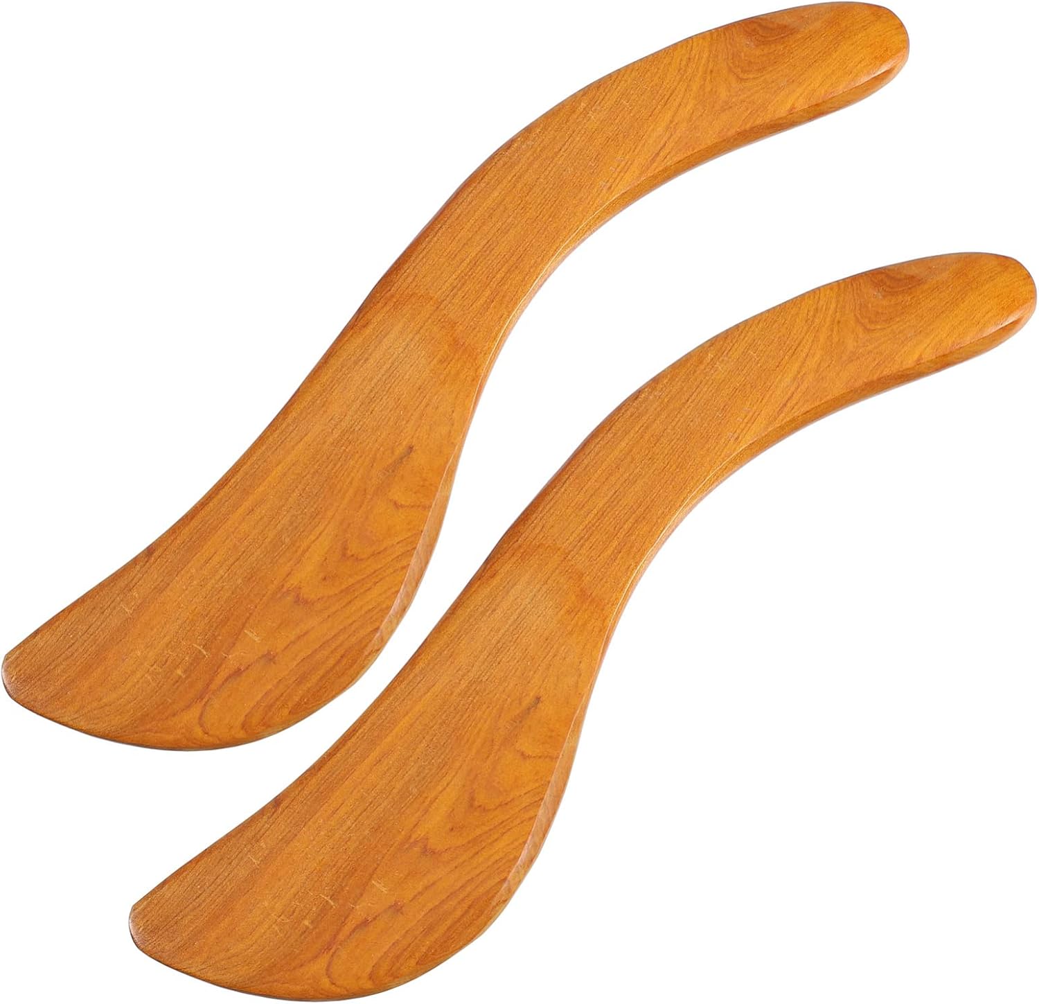 2Pcs Light Brown Wood Scraping Plates for Body Gua Massage Therapy Tools Durable Massaging Board for Relief Relaxation for Personal