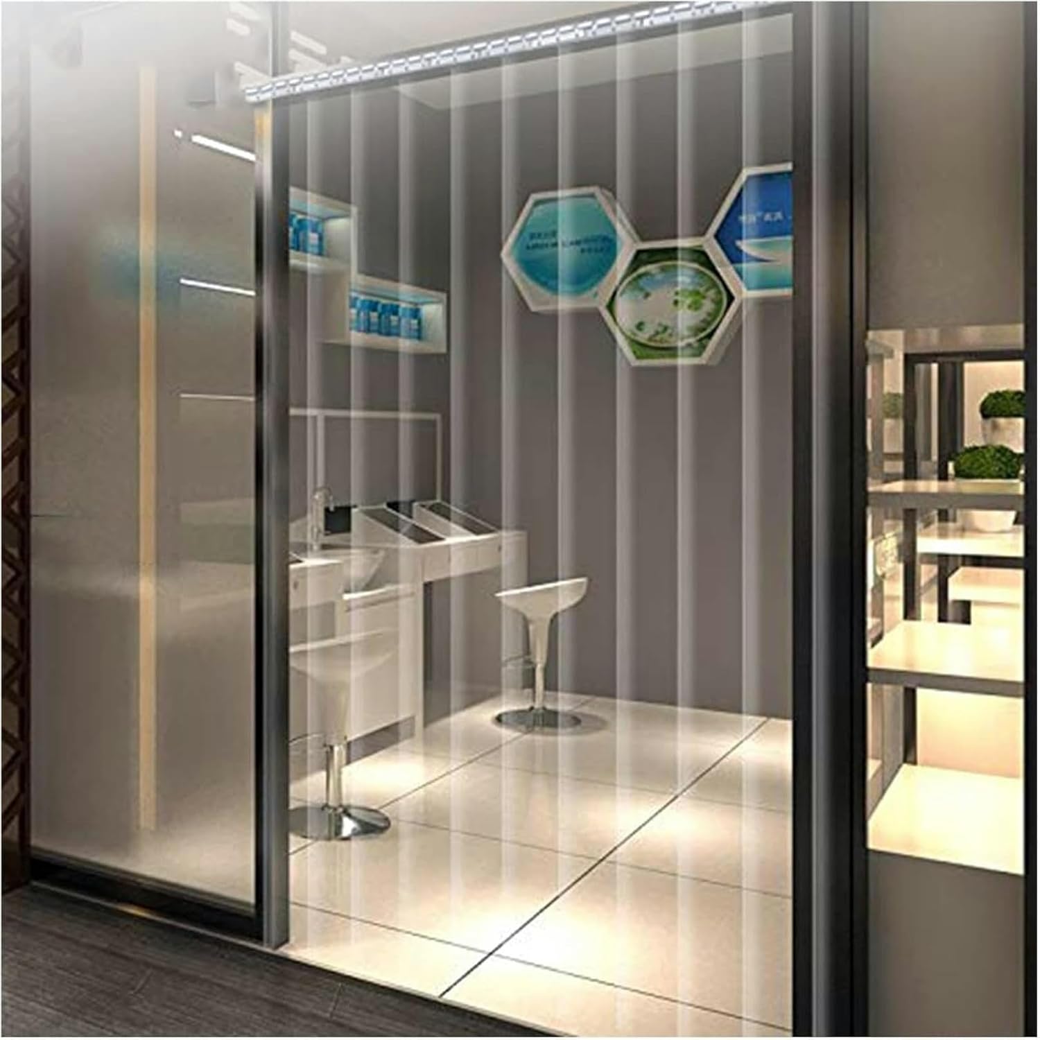 PVC Strip Door Curtain, Vinyl Strip Door Curtain, Clear Plastic Curtain Strips with 3cm Overlap for Walk-in Freezers, Coolers, and Warehouse Doors