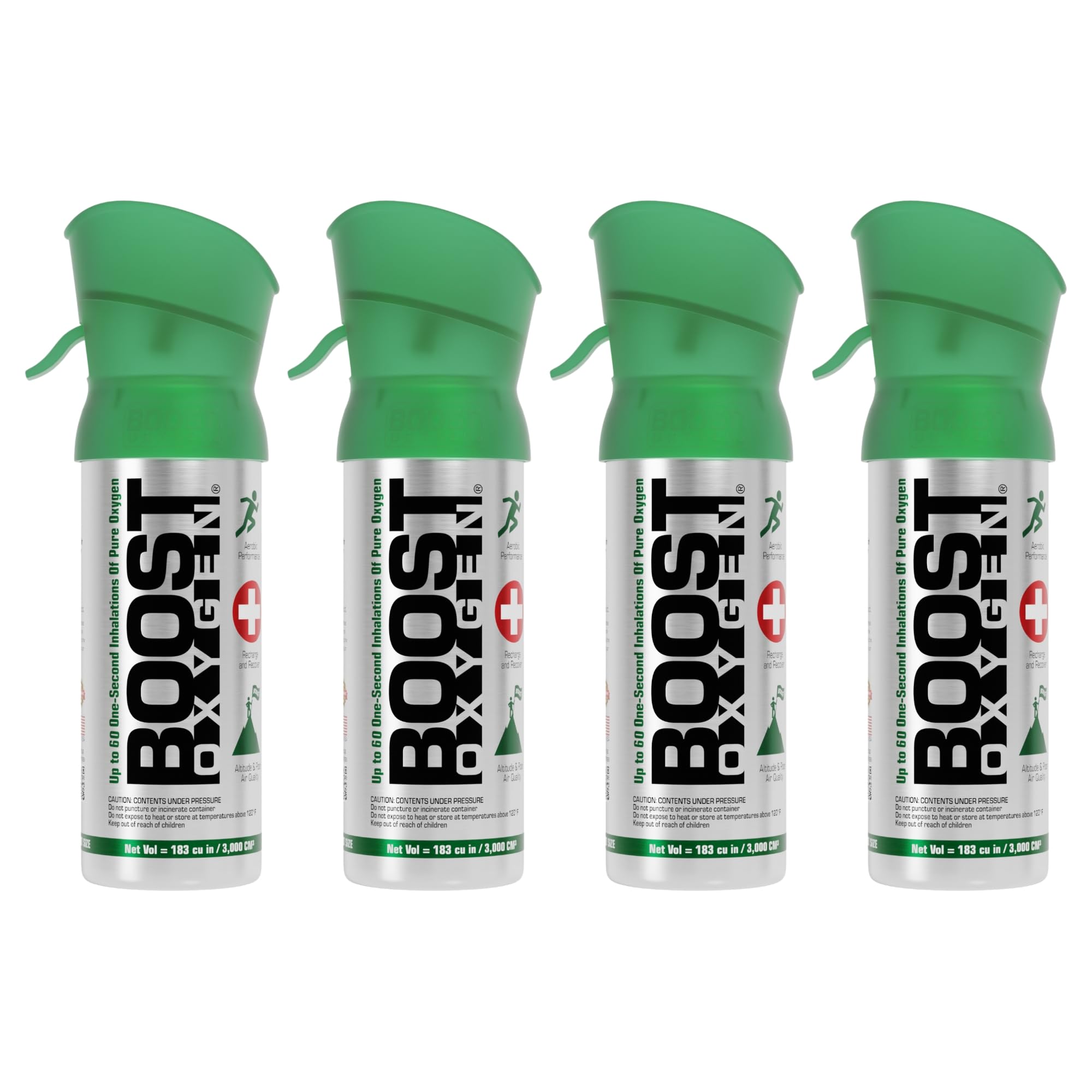 Boost Oxygen Pocket Size Natural 3L Canister | Respiratory Support for Aerobic Recovery, Altitude, Performance & Health (4 Pack)