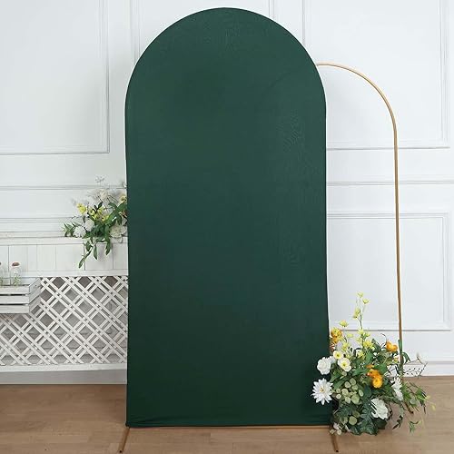Miniatura 7 de Efavormart - Marco para telón de fondo redondo de elastano verde esmeralda de 7 pies, cubierta de arco de boda de 2 lados