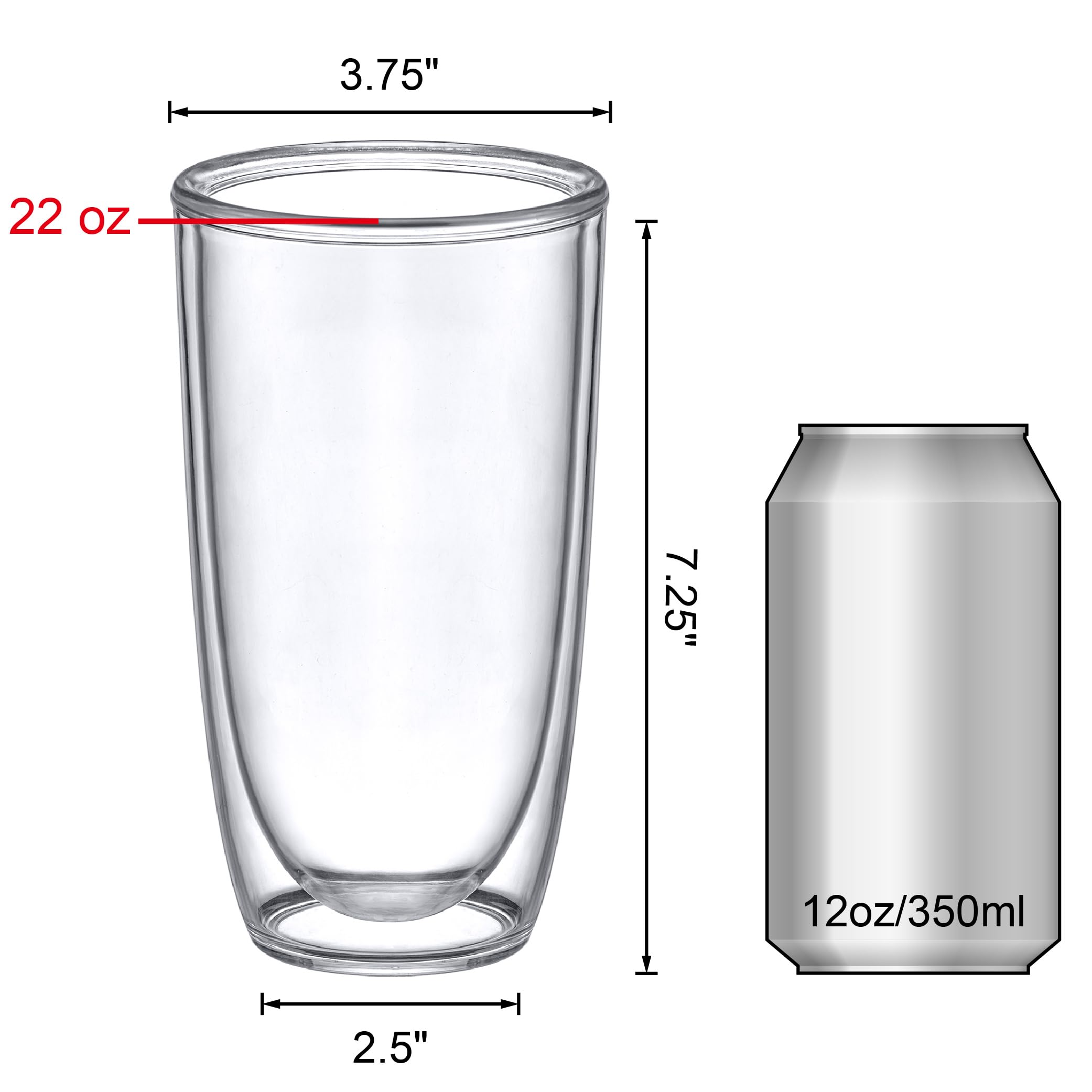 Amazon.com | Amazing Abby - Andes - 22-Ounce Insulated Plastic Tumblers  (Set of 4), Double-Wall Plastic Drinking Glasses, All-Clear Reusable Cups,  BPA-Free, Shatter-Proof, Dishwasher-Safe: Highball Glasses