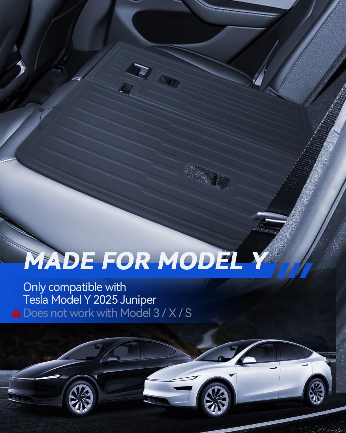 Coprisedile per la seconda fila per Tesla Model Y 2025-2026 Juniper, TPE impermeabile e antiscivolo per tutto il tempo, copertura per sedile posteriore Tesla Model Y Juniper accessorio