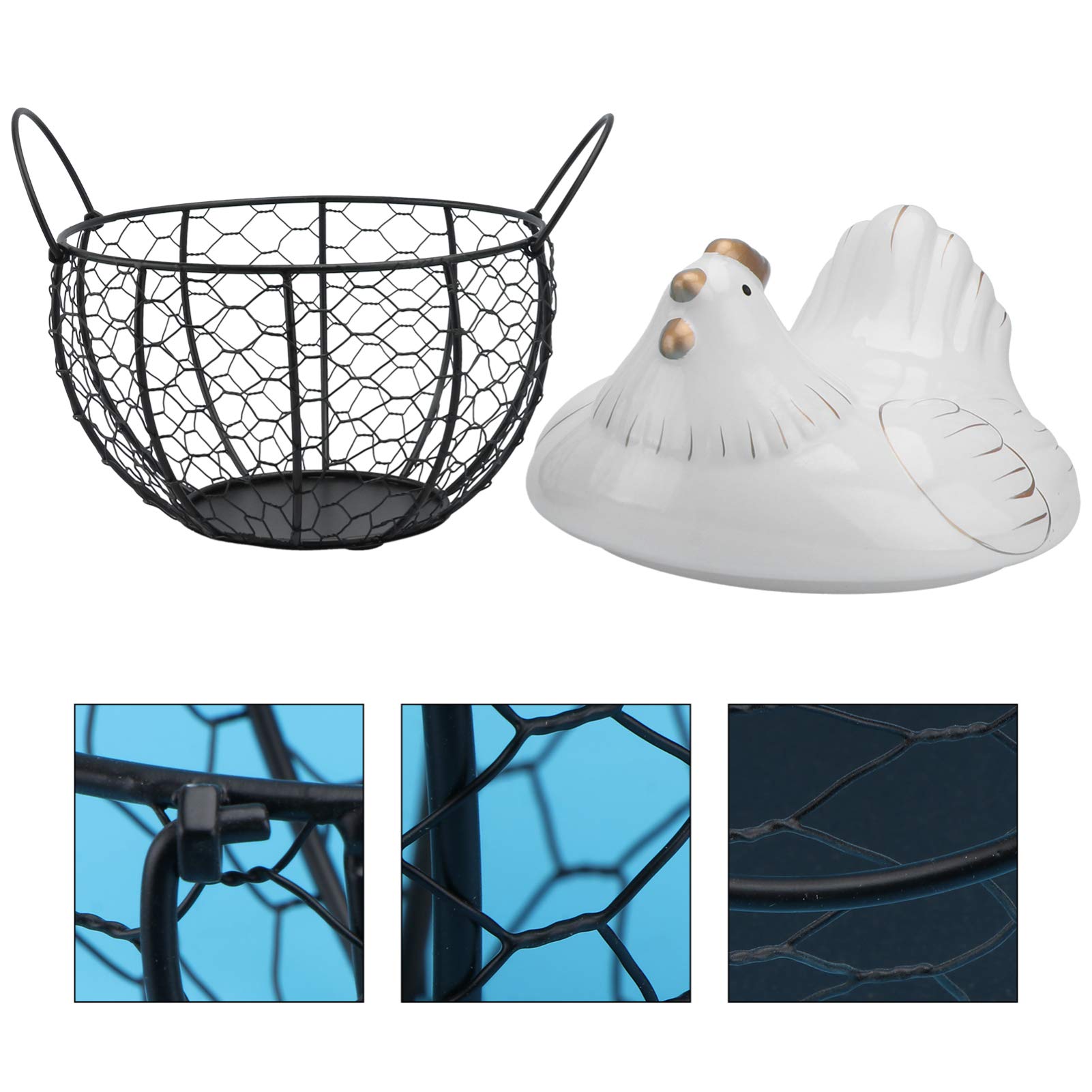 BESPORTBLE 1pièce Panier De Rangement Couvercle Corbeille à Fruits Et Œufs Design De Poule Adorable Pour Cuisine Stockage Décoratif