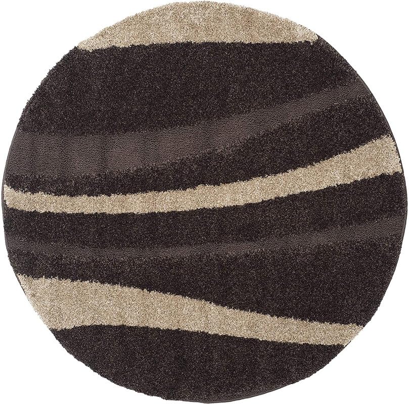 Image of 3x3 feet Soft Area Rug for Living Room and Bedroom, Modern Indoor Floor Carpet with Non-Slip Backing, Comfortable Decorative Home Decor Rug, Easy Clean & Durable- (0 Black, Round)