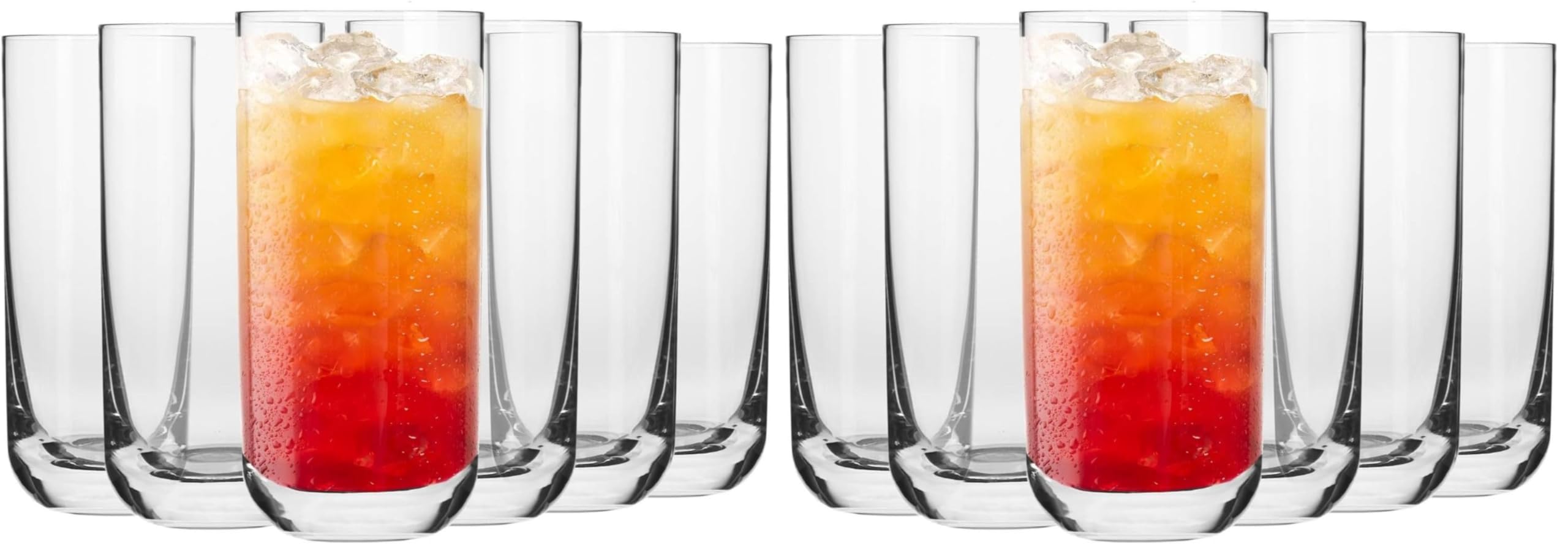 Krosno Vasos de Agua Jugo | Conjunto 6 Piezas | 360 ML | Glamour Collection | Perfectos para Uso en Casa, Restaurante y en Fiestas | Apto para Lavavajillas (Paquete de 2)