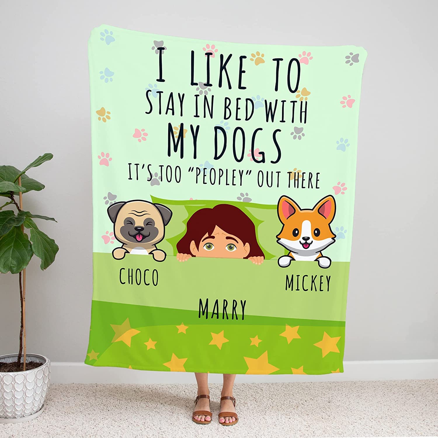 Couverture personnalisée pour chien introverti - Nom Doggo personnalisé - Couverture polaire maladroite pour les amoureux des animaux de compagnie - Couverture unique pour chien - 152,4 x 203,2 cm