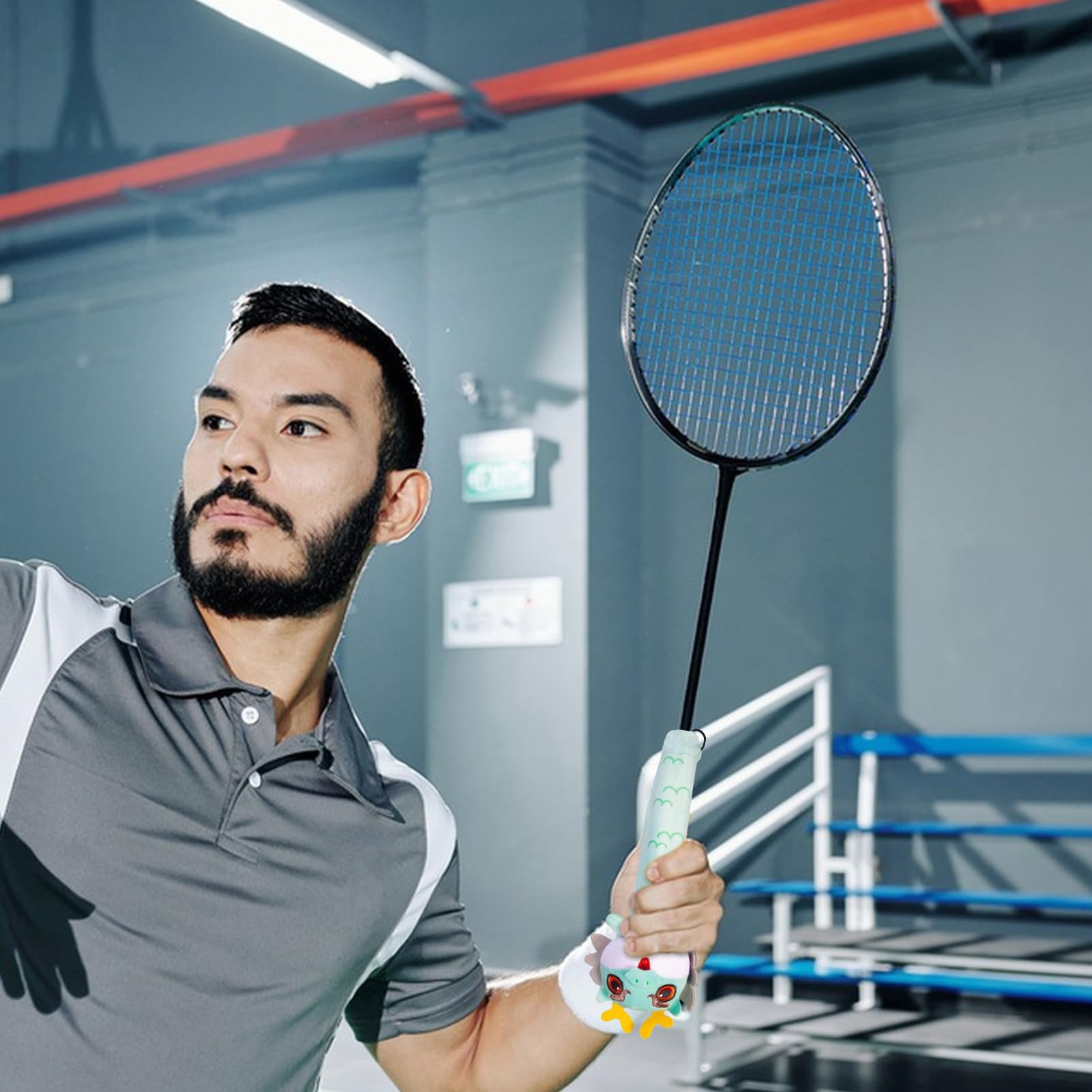 Manchon De Poignée De Raquette De Badminton – Housse De Poignée De Dessin Animé Dragon, Forme De Adorable, Protection Antidérapante Tricotée, Accessoire En Flanelle Robuste | Pratique Du Tennis