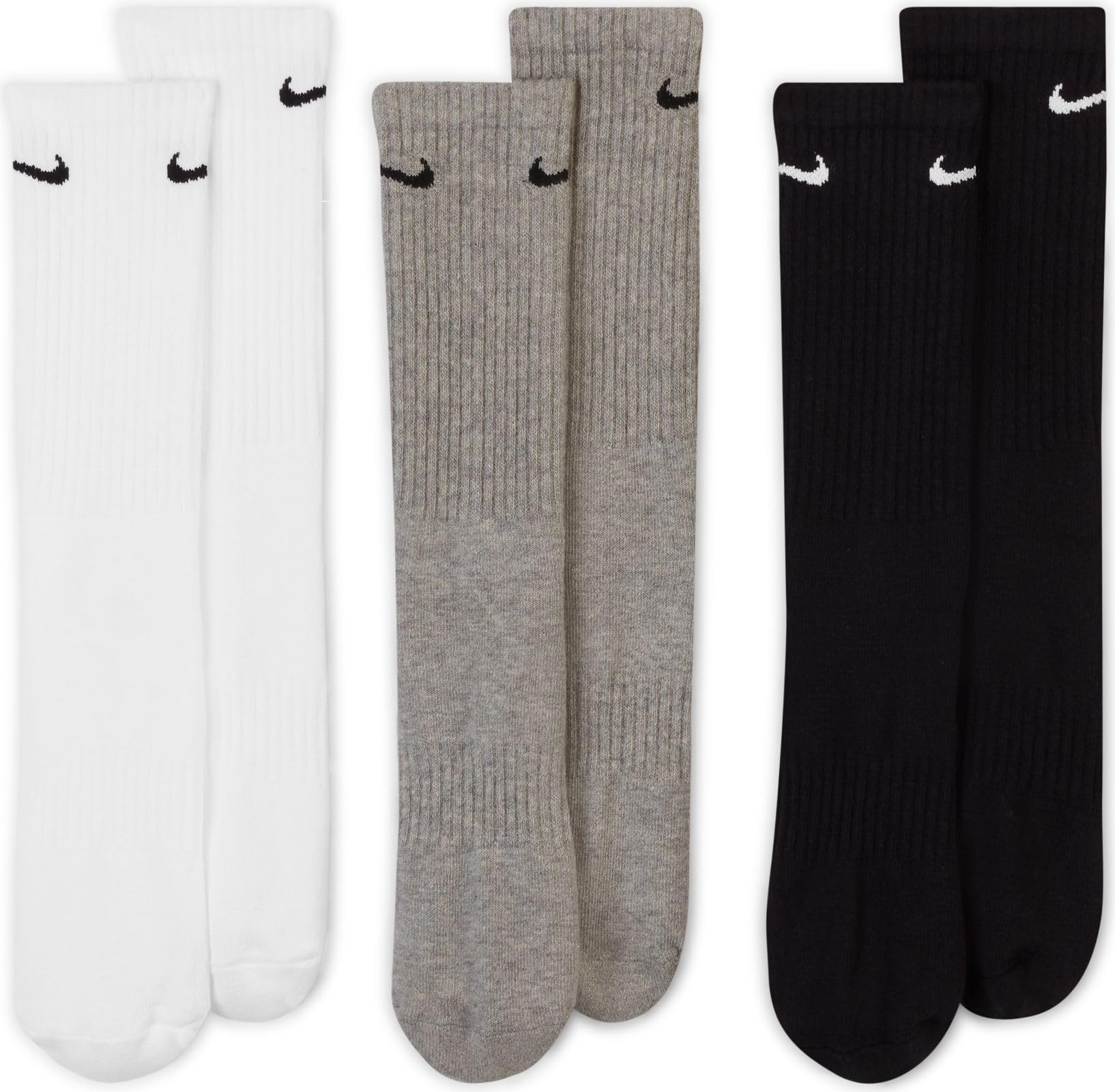 Nike unisex-adult Unisex Nike Everyday Cushion Crew 3 Pair: Multi-color 4-6