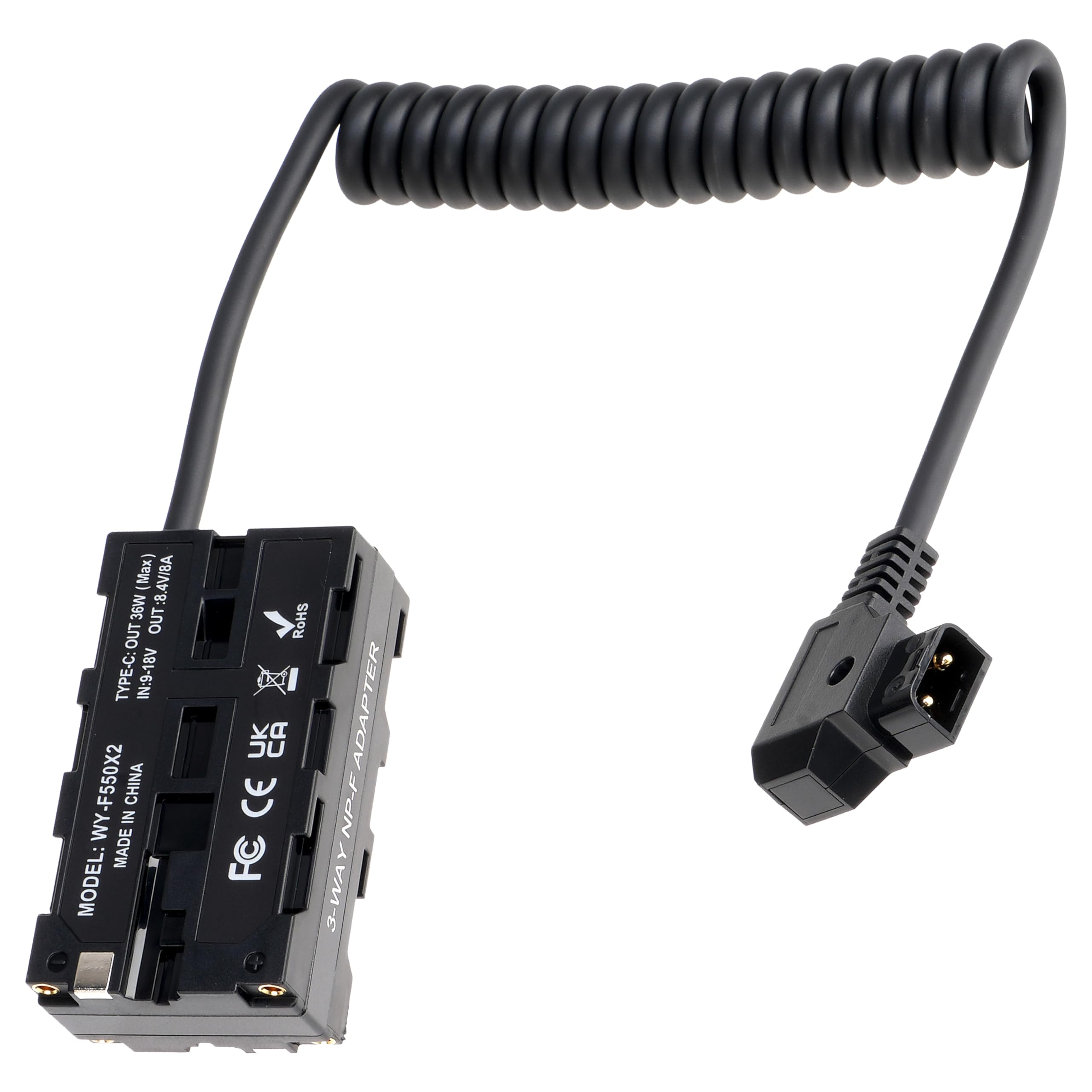 Foto4easy D-tap Connector to Dual-Sided NP-F Dummy Battery Adapter for Camera Monitor,Wireless Transmitter Receiver