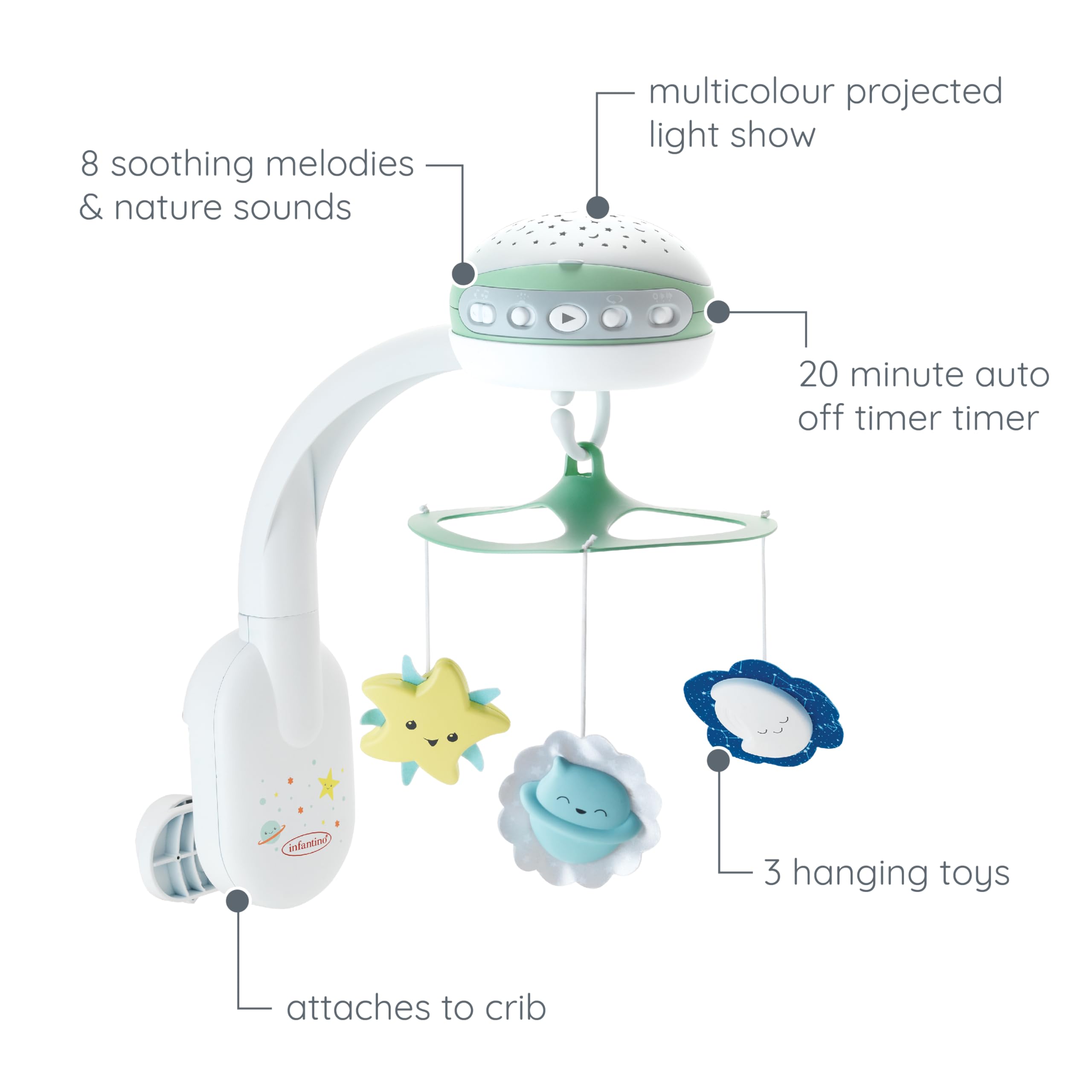 Infantino Projecteur musical mobile 3 en 1